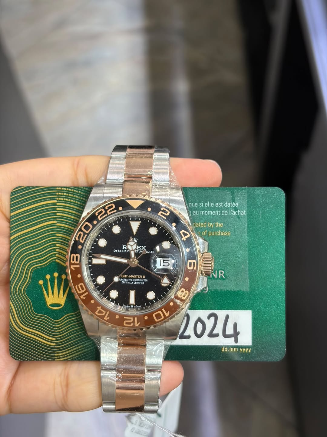 May be an image of wrist watch and text that says '2 que quesielleestatée si sie elle lle est datée au น moment de l'achat 22 20 lA dated the of purchase R OYSTER RP EX CATE T 15…
