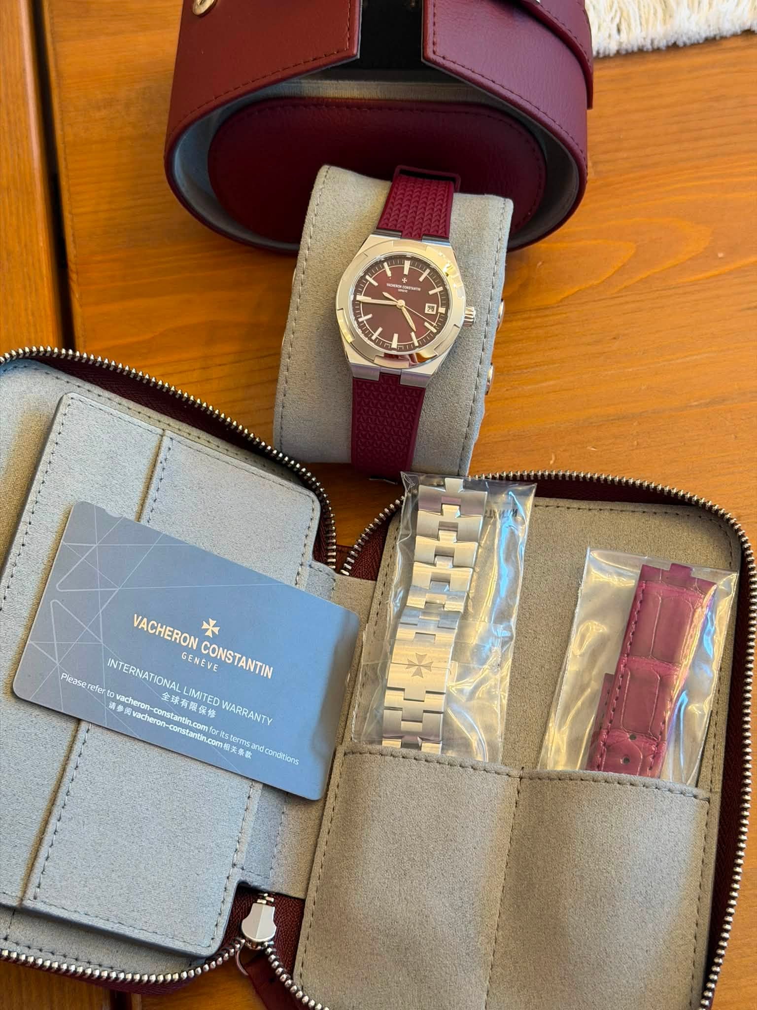 May be an image of leather, saddle-stitched leather, wrist watch and text