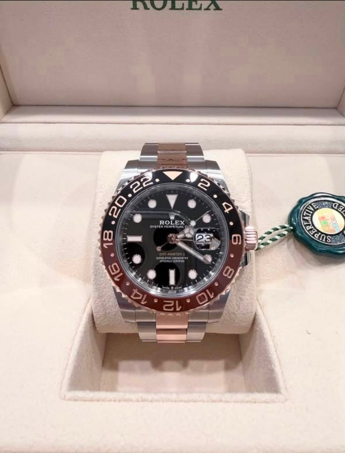 May be an image of wrist watch and text that says 'noWUA ! ROLEX X 18 23 ወ 16 4 C 8 O 12'