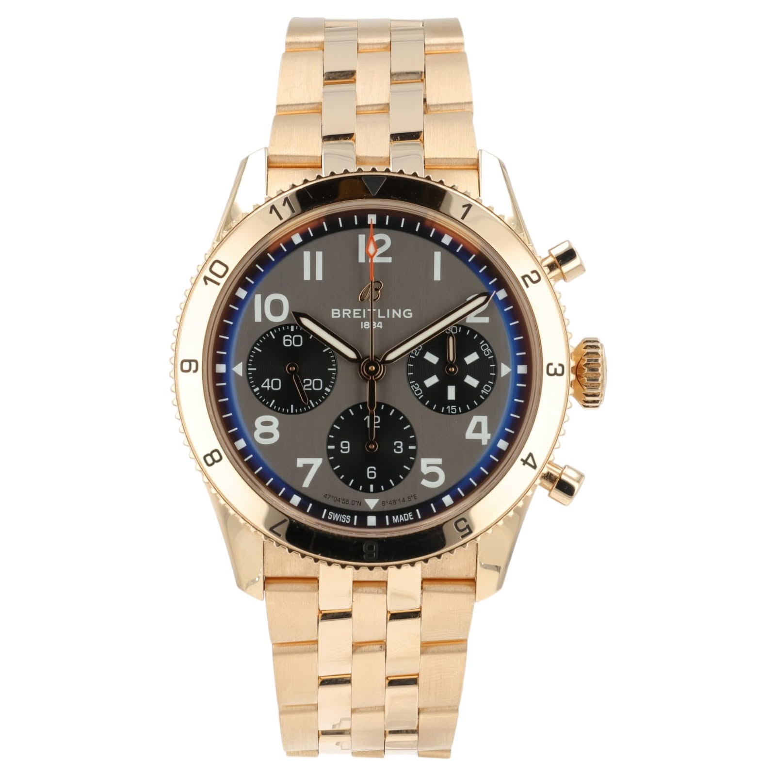 May be an image of wrist watch and text that says '12 11 10 Il IO 60 BREITLING TLING BREI 1834 2 9 ١ / E 又 SWES WADE C'