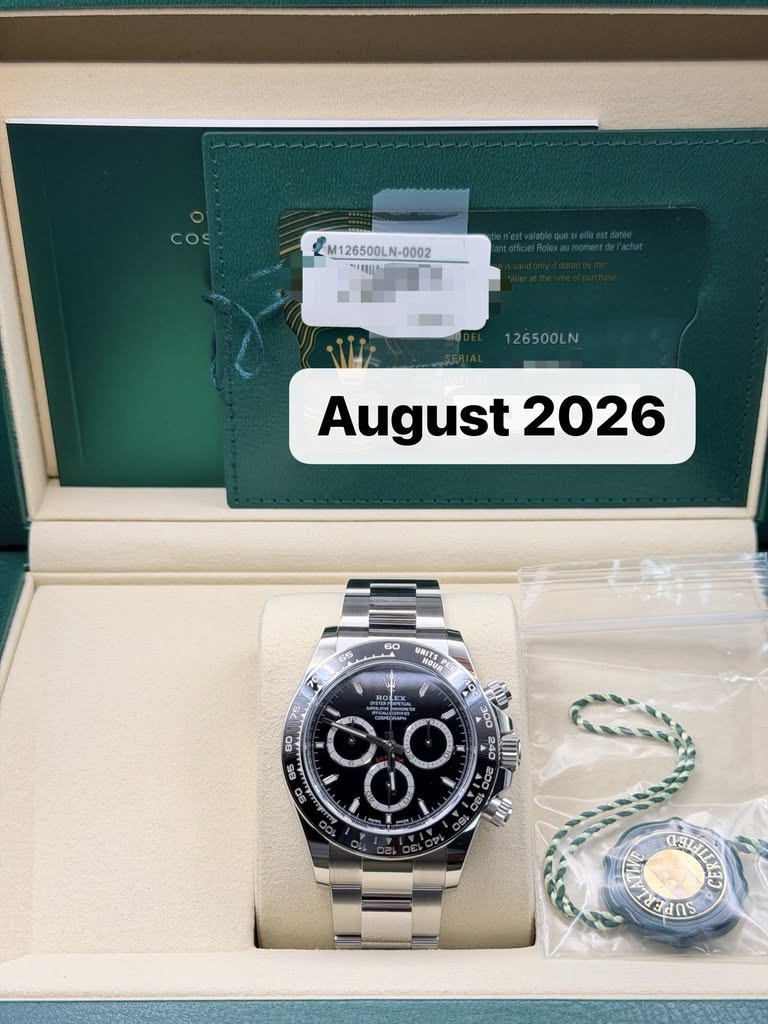May be an image of wrist watch and text that says 'COS M126500LN-0002 U 取市 126500LN August August2026 2026 GO UまIすS 66 70 75 ФИB RO 0 80 85 M 수간 VILP ገ.ር CELILXD OSEIL TAEANS สกร…