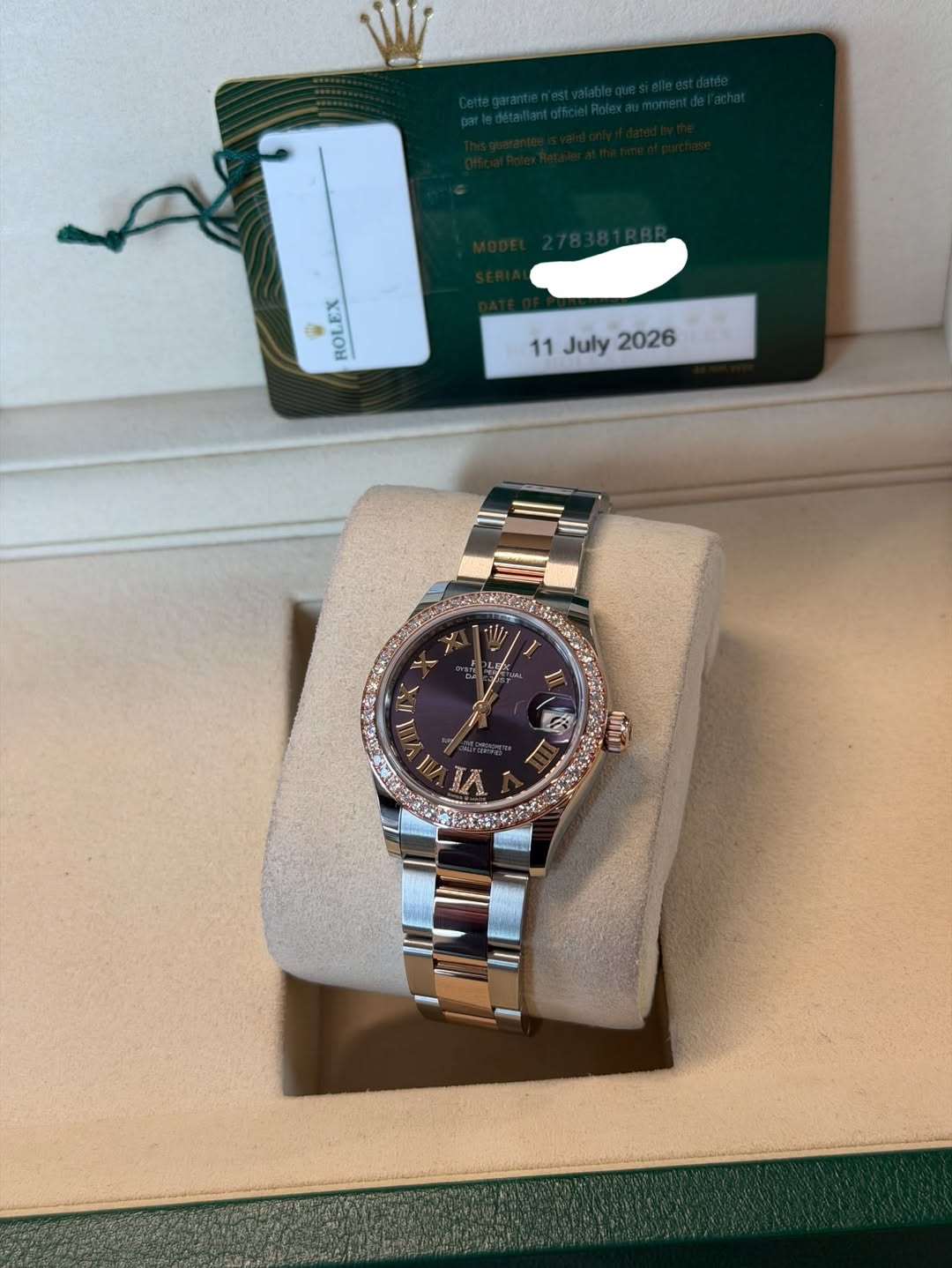 May be an image of wrist watch and text that says 'ROLEX 11July2026 11 July 2026 WW แลิน้า ሎ'