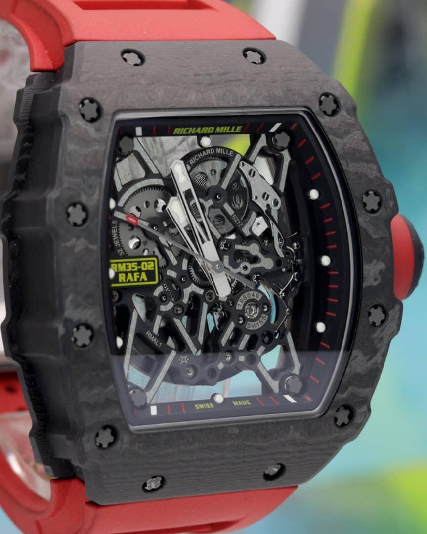 May be an image of wrist watch and text that says 'RM35-02 02 RAFA SWISS SWISS MADE'