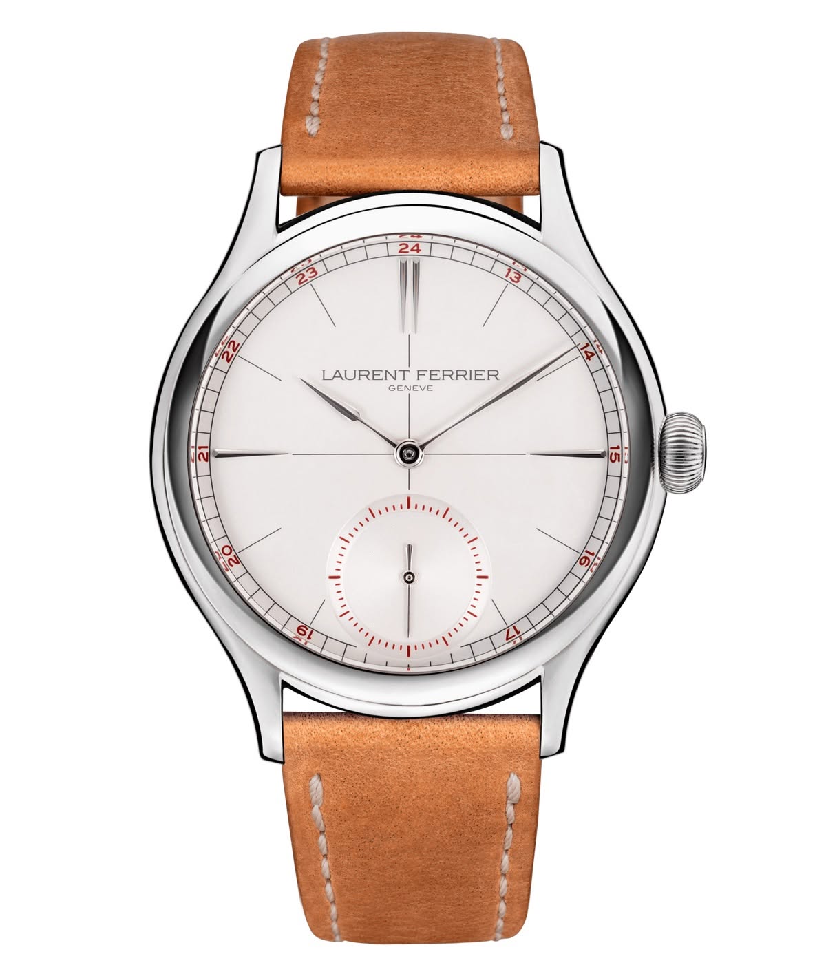 May be an image of wrist watch, leather and text that says '23 13 LAURENTFERRIER LAURENT FERRIER GENEVE 21 201 B 6'