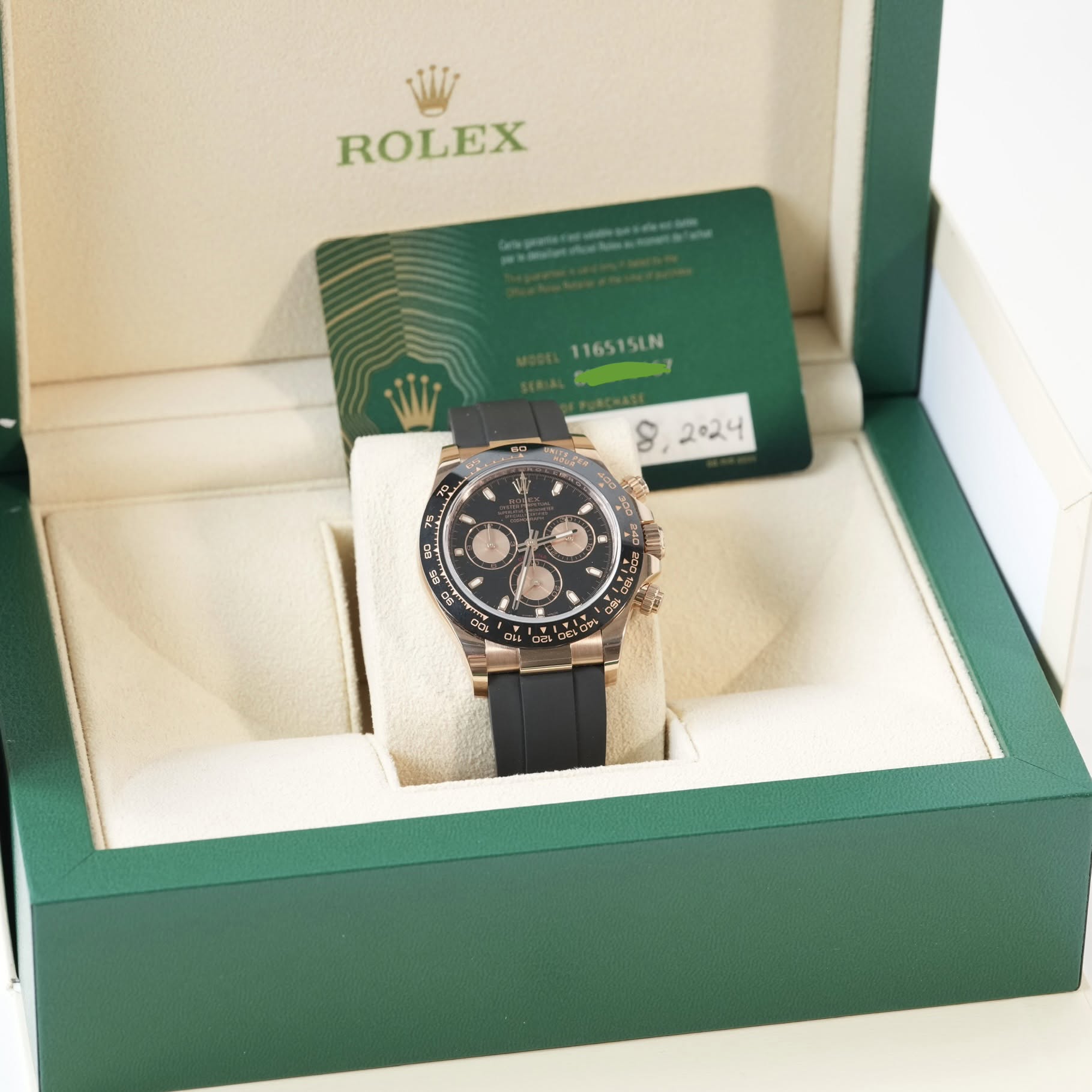 May be an image of wrist watch and text that says 'ROLEX 11651SLN 116515LN 8 2024 등 CN 10'
