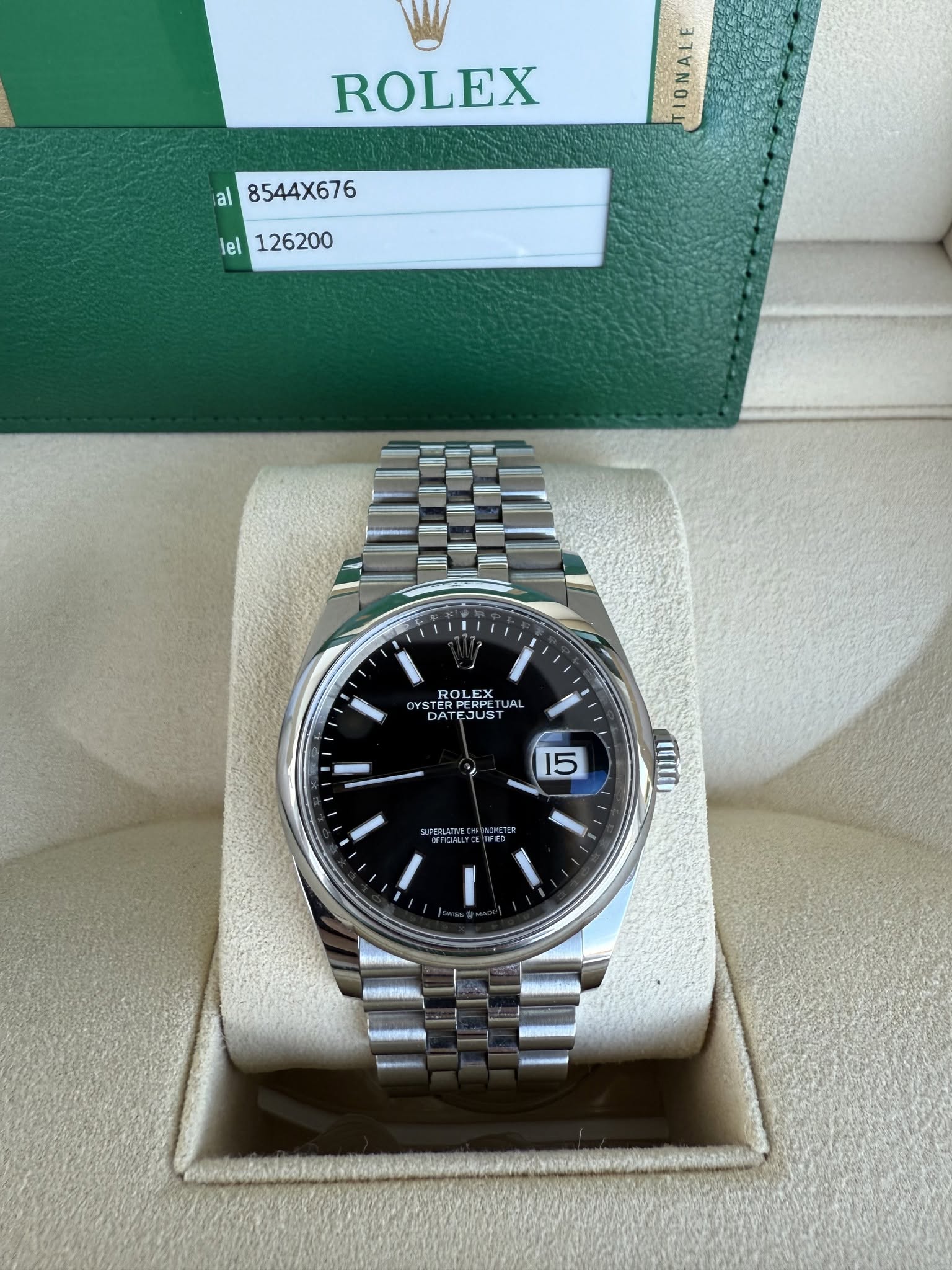 May be an image of wrist watch and text that says 'ROLEX 女吉 NA DONLEE al 8544X676 lel 126200 i i OYS DYS ROL DI LEX ROL EX EX Ετι X YSTERP ATEDUS ERPE TU ETUA UAL ቢቤ DATEJUST : 15…
