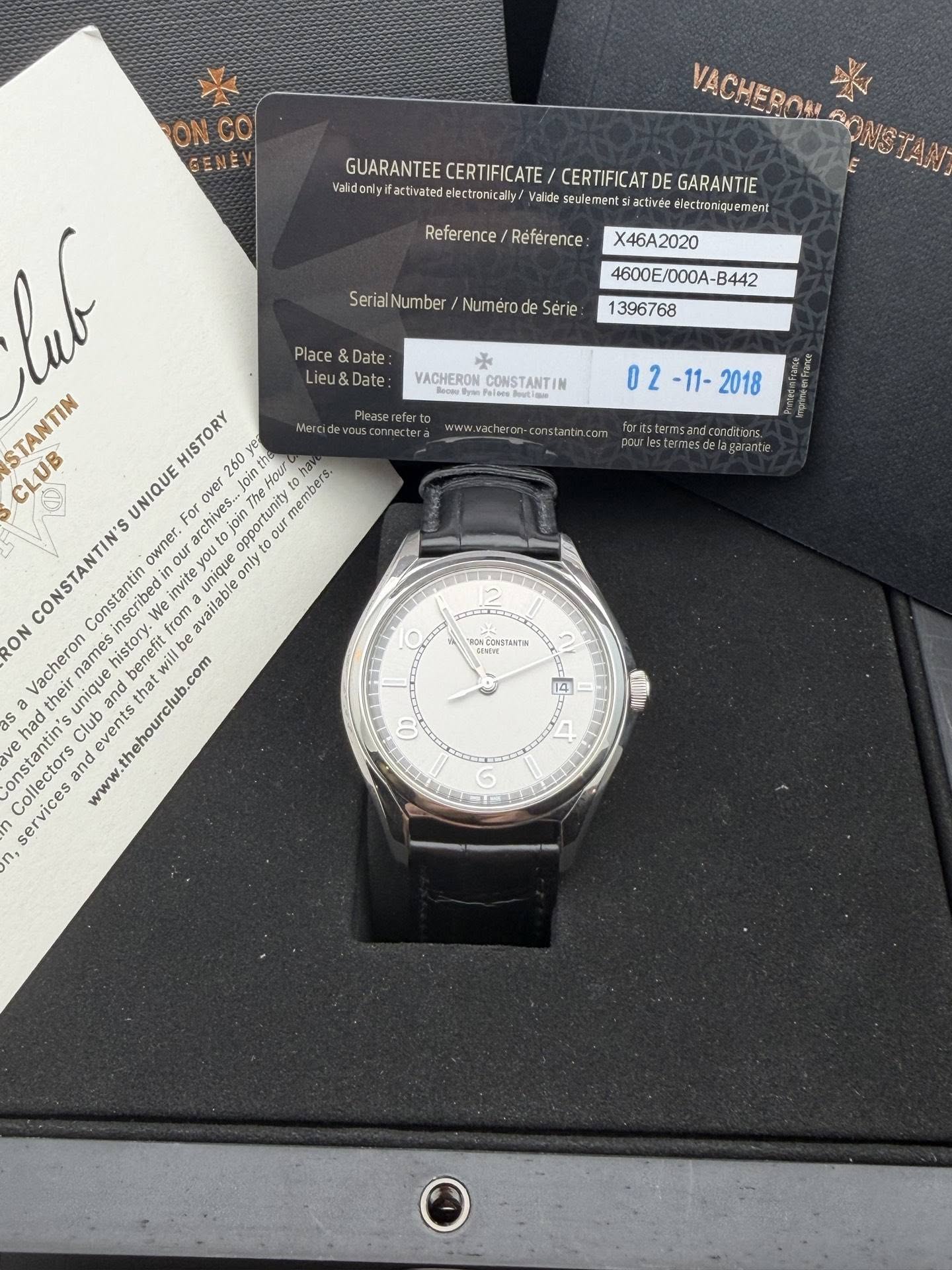 May be an image of digital watch and text that says 'ONCO ON CO CENEV GUARANTEE CERTIFICATE CERTIFICAT DE ACME VACHERON GARANTIE Valide seulement activée éiectroniquemen Reference…