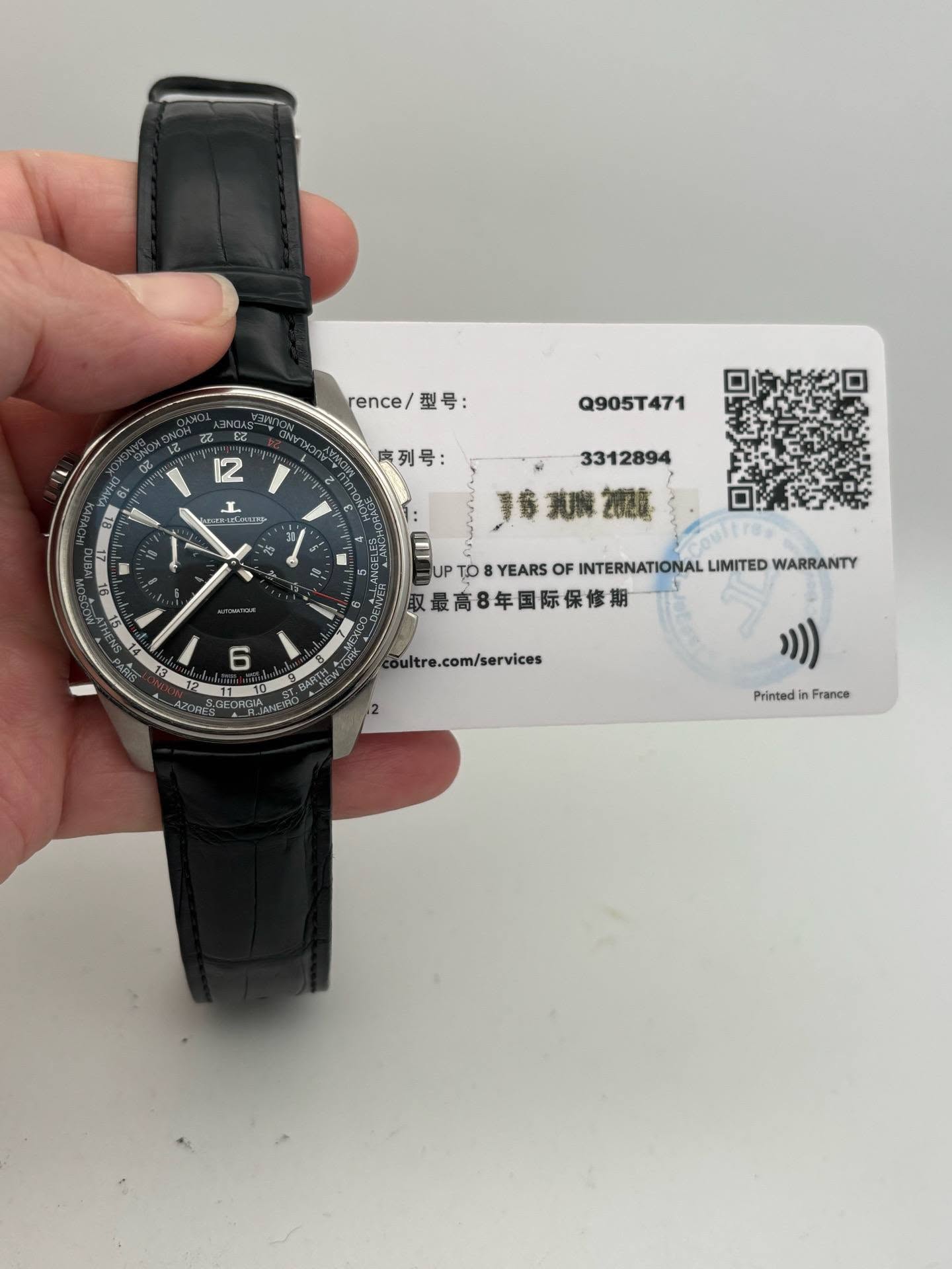 May be an image of wrist watch and text that says 'द्ट rence/ rence/型号: 型号: O 12 Q905T471 列号: caлCиR 薄莓美雅28記意 3 UP το YEARS OF INTERNATIONAL LIMITED WARRANTY 最高8年国际保修期 Ke 6 10 1…