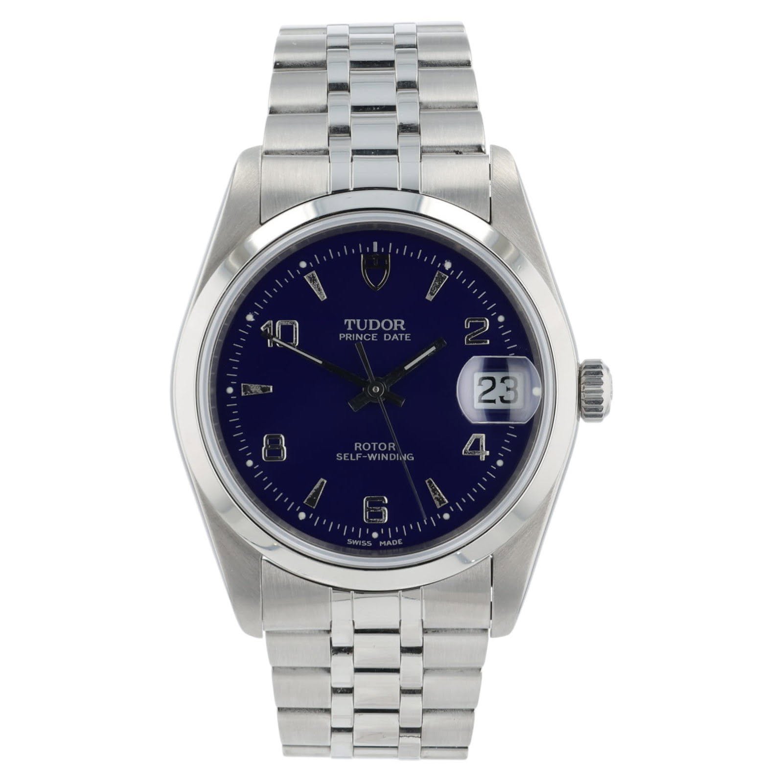 May be an image of wrist watch and text that says 'ማብ 水 TUDOR PRIN PRINCE DATE 23 ROTOR SELF-WINDING GELP 4'