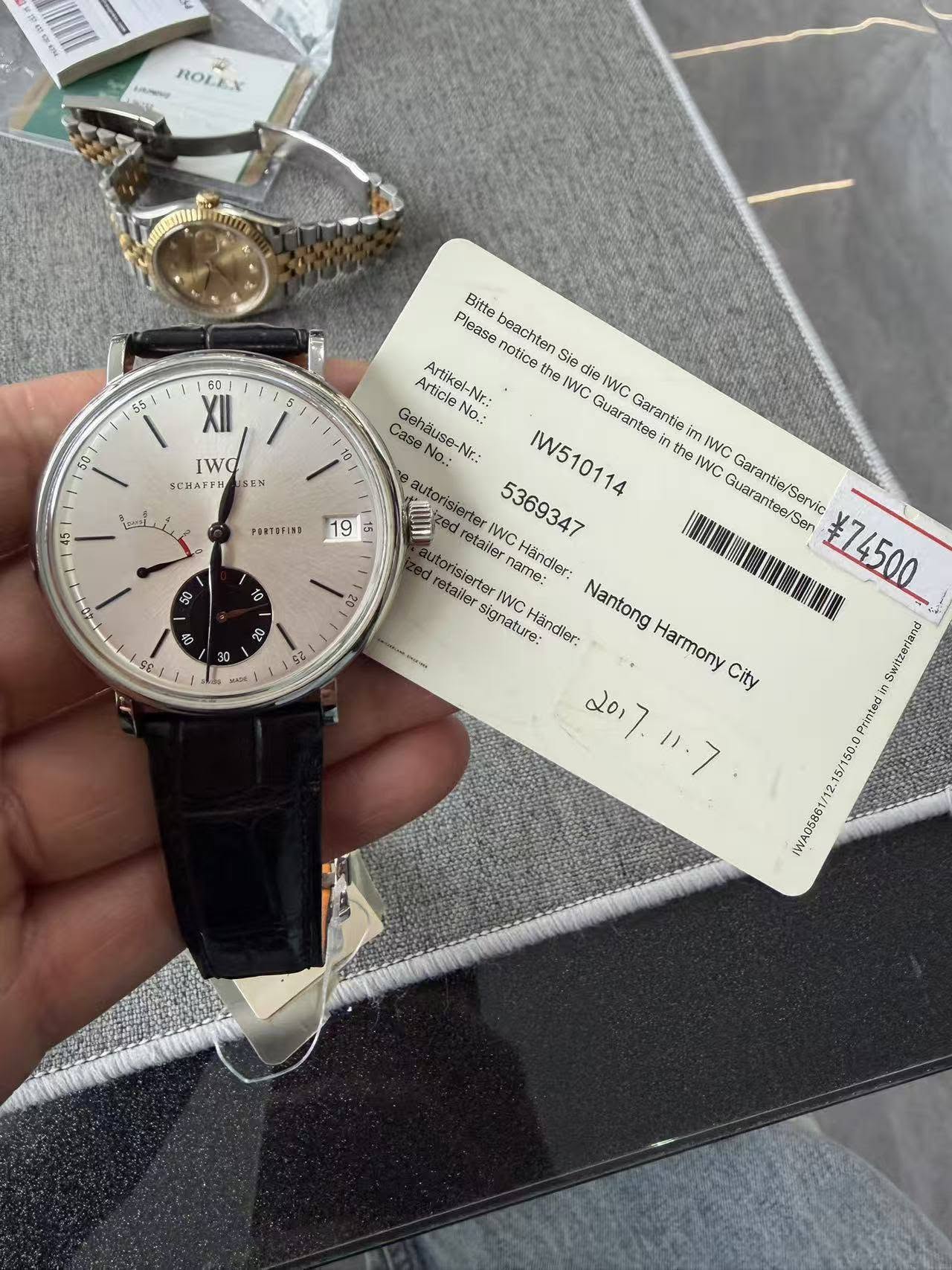 May be an image of wrist watch and text that says '6amHи ROLEX 55 ١ 60 II 50 IWO SCHAFFR YEX 45 PaM73FIS3 19 Bitte Please beachten notice. Articie No. Artikei-Nir: the Sie Wr: WC…