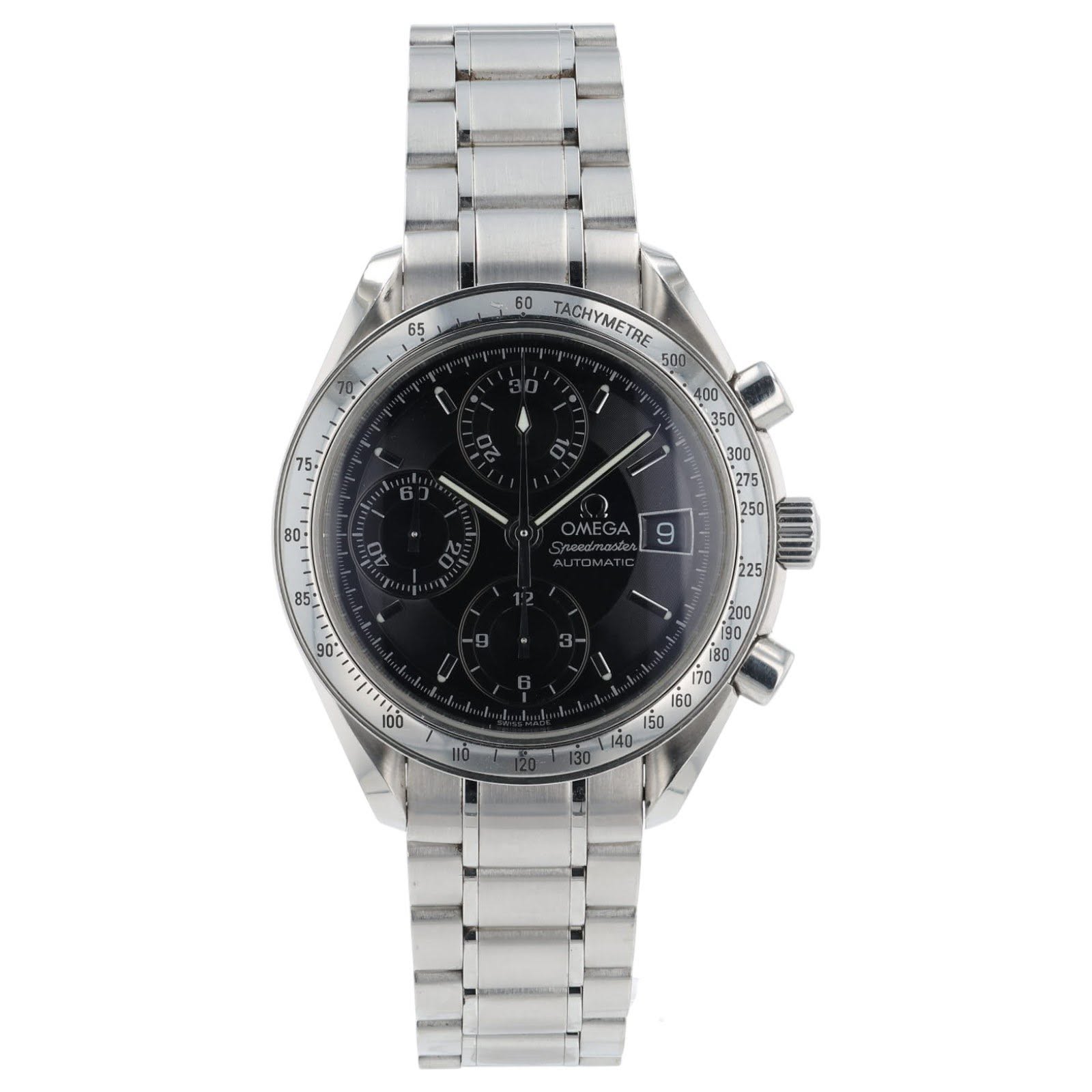 May be an image of wrist watch and text that says '65 70 60 TAGHYMETRE TACHYMETRE ذ 80- 275 OMEGA '