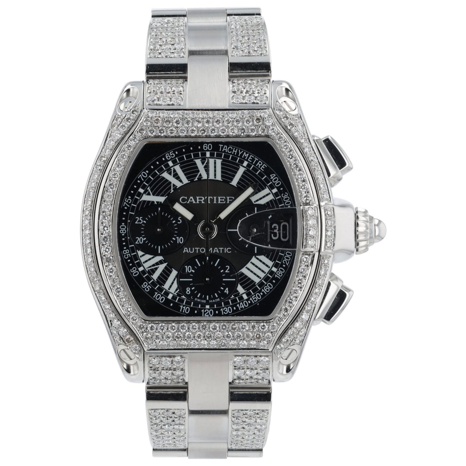 May be an image of wrist watch and text that says 'XI CAR'TIER IE CAR 80 20 L 10 AU MATIC '
