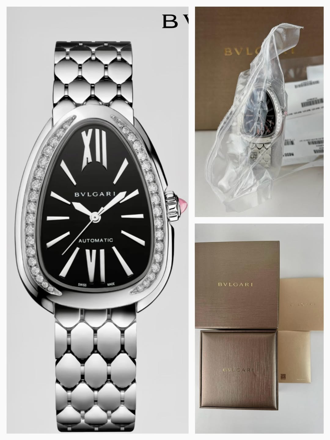 May be an image of digital watch and text that says 'B cadaadao A n. 재/ XII BVLGARI AUTOMATIC 香 IC / VI SWISS MADE BVLGARI EYEGA'