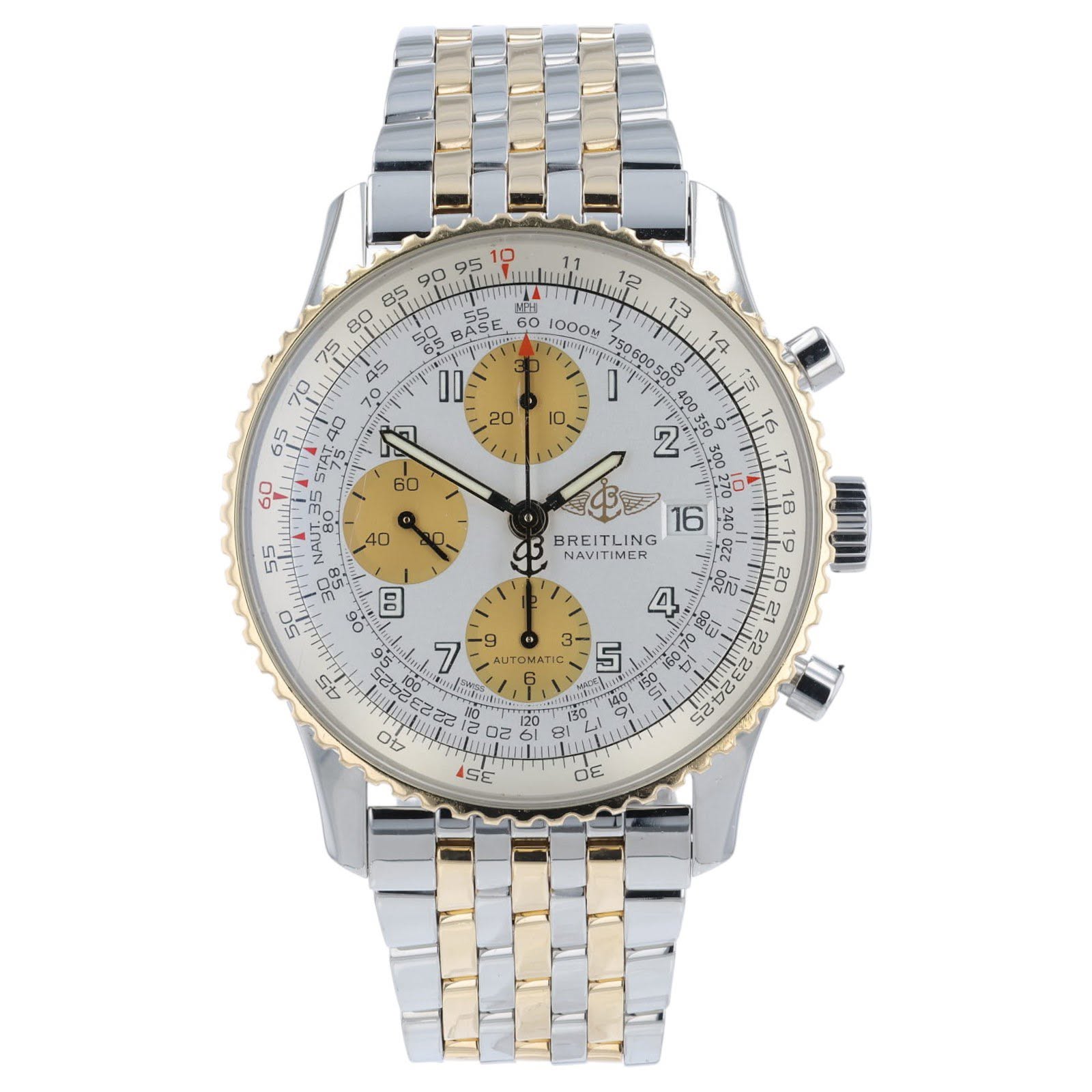 May be an image of wrist watch and text that says ' A BASE 60 1000M UI 40 河 NAUTO 5V 40 18 Ф NAVITIMER BREITLING % AUTOMATIO 0a 0b 8 ASE DE'