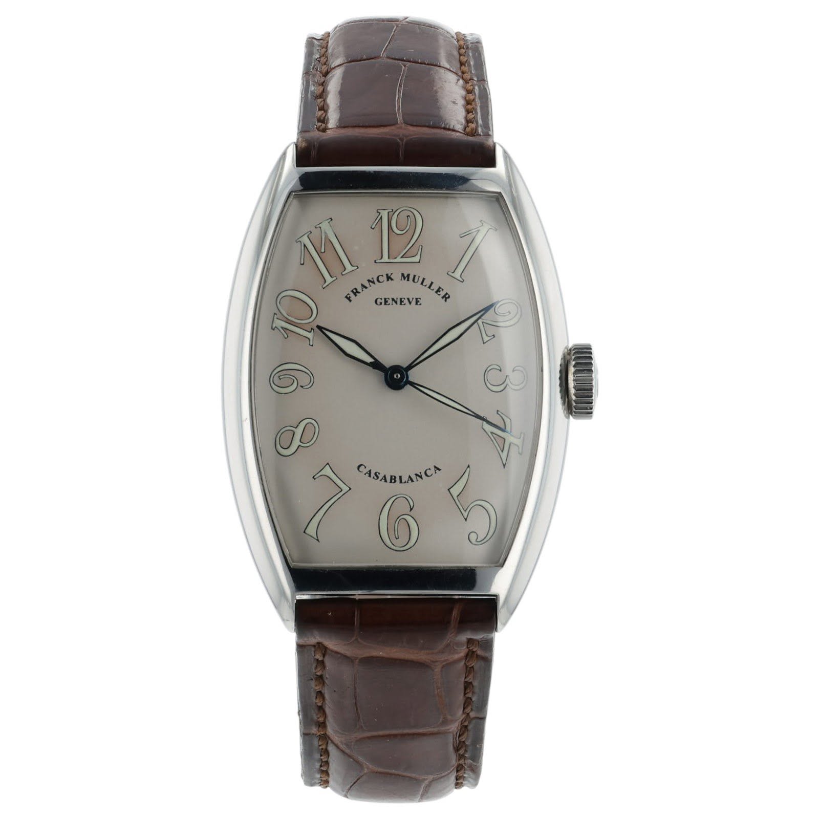 May be an image of wrist watch and text that says 'KI 12 12 10 FRANCKMULLER FRANCK CK MULLER 11127 7 GENEVE ER 9 8 CASABLANCA CASABLAN'