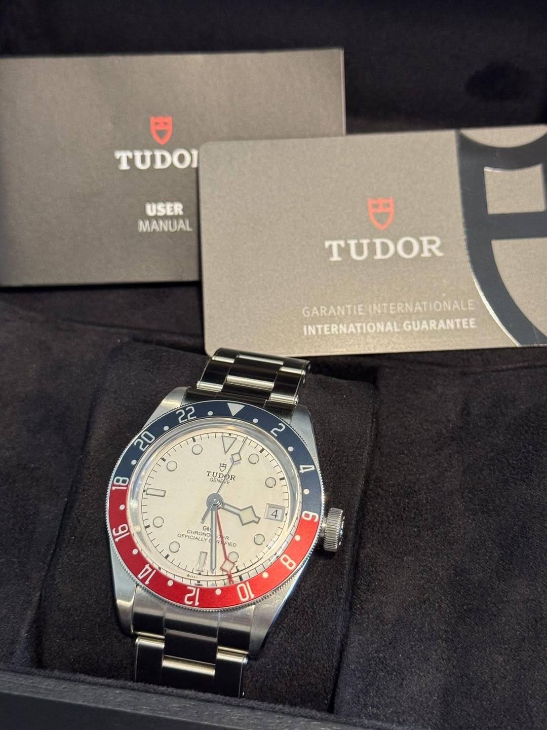 May be an image of wrist watch and text that says '円 TUDOI USER MANUAL শ TUDOR GARANTIE ARANTIEINTERNATIONALE INTERNATIC INTERNATIONAL GUARANTEE 22 I Ο 2 20 مد O 円 は פכטיץ CEPR…