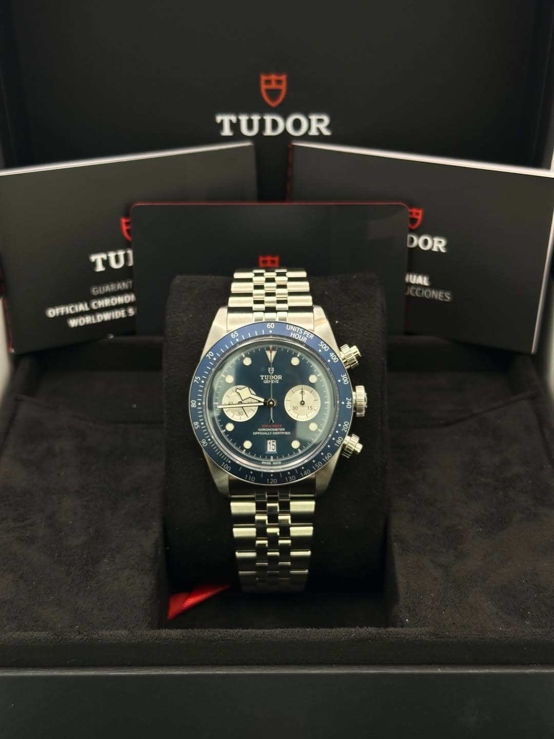 May be an image of wrist watch and text that says 'TUDOR τυ OFFICIALCHRONDS 5 GUARAN OFFICIAL WORLDWIDE WORL CHRONDI DOR IUAL 60 65 و UNITS UNTSPER HOUR 500 NITSPE W 400 守 モラ た…