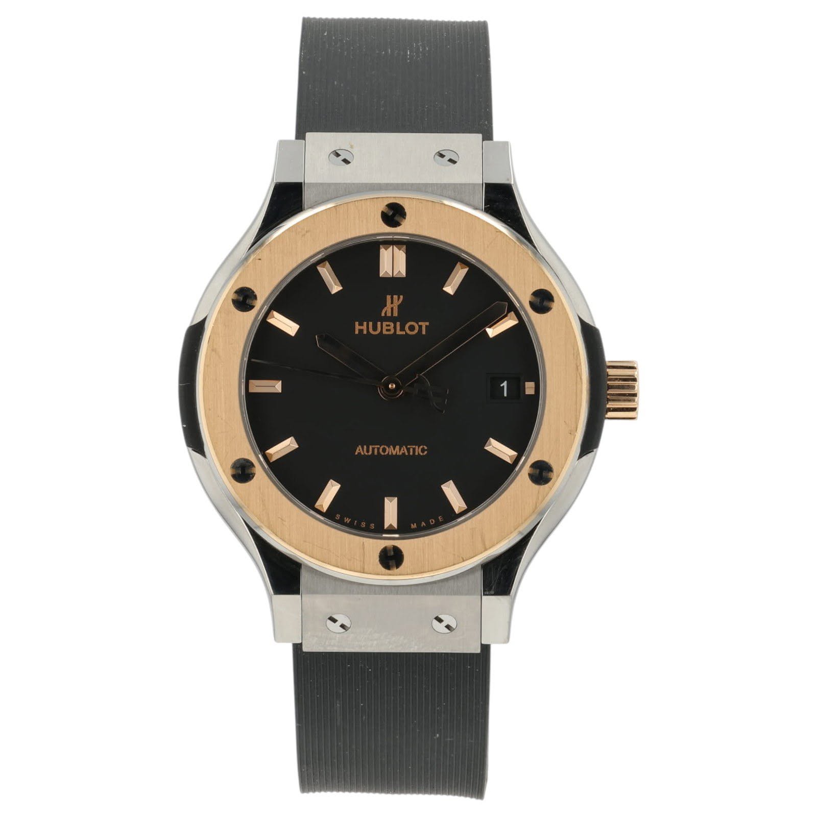 May be an image of wrist watch and text that says '스스 ㅐ HUBLOT I'
