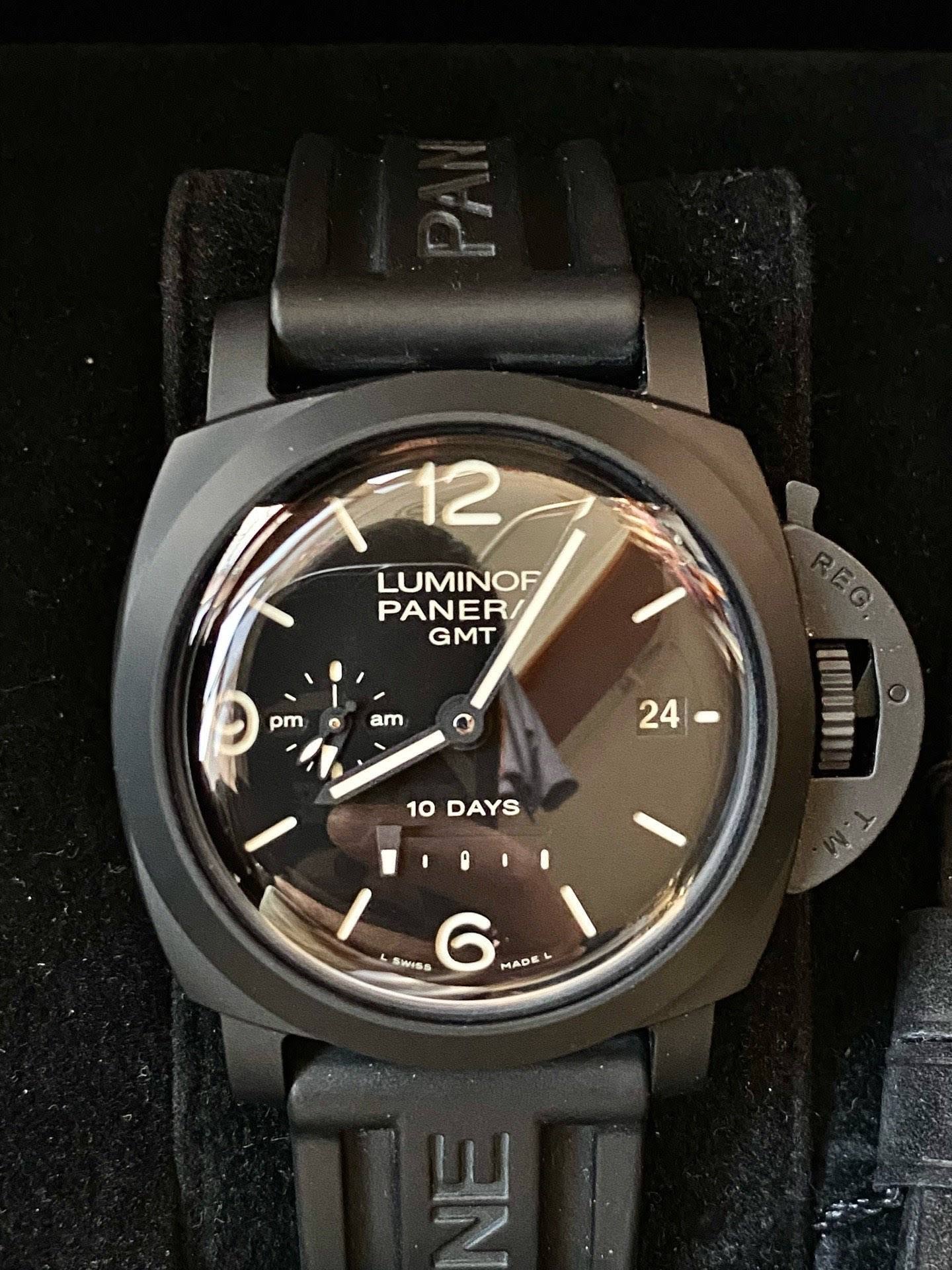 May be an image of digital watch and text that says '行 X12 12 LUMINOF PANER/ GMT pm am 10DAYS DAYS জপা 0 L Wa5 6 MADE MA'