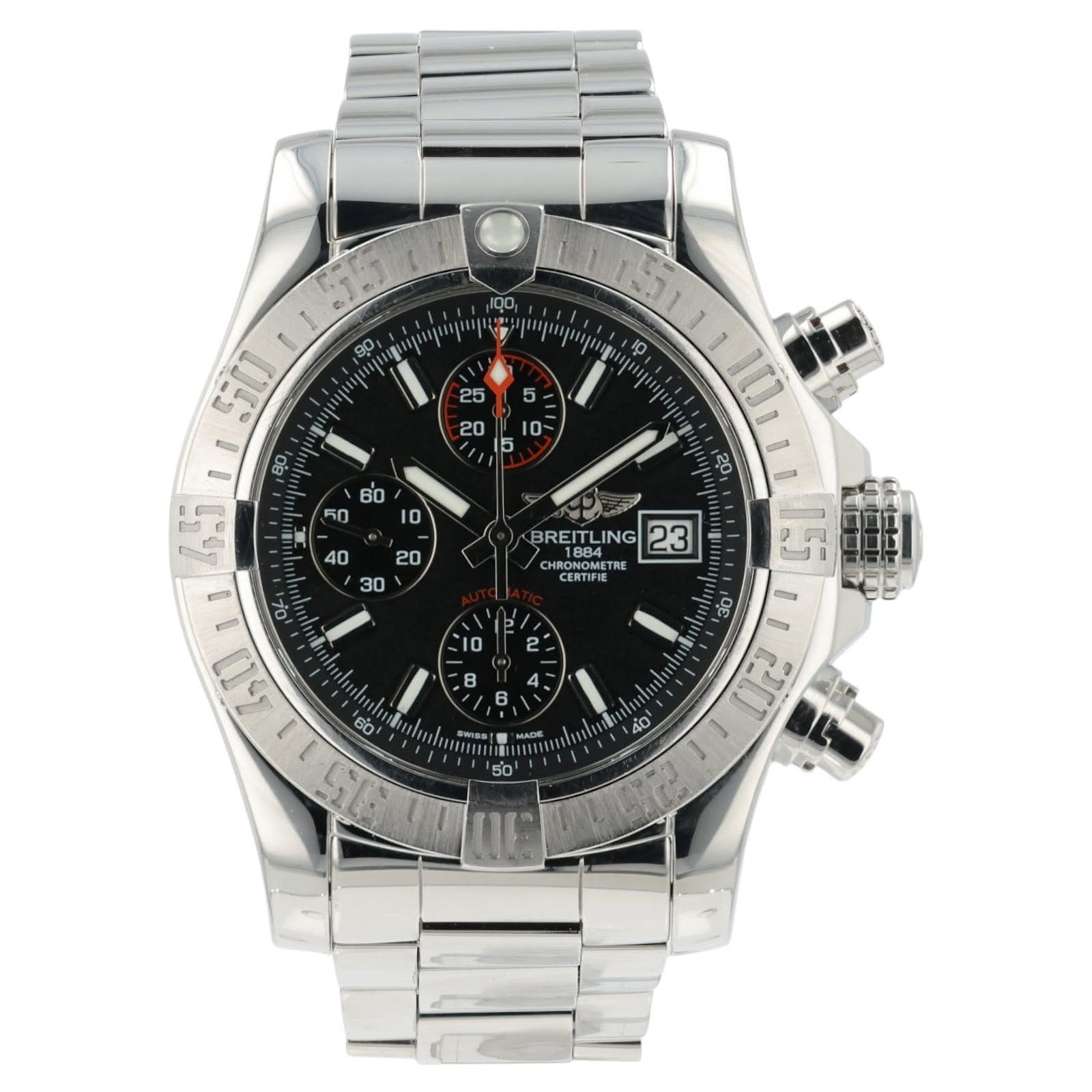 May be an image of wrist watch and text that says ' I 0 II BREITLING BREIT ING 1884 TRE CERTIFIE B 60 O aulass RS 30 20 40 安 50'