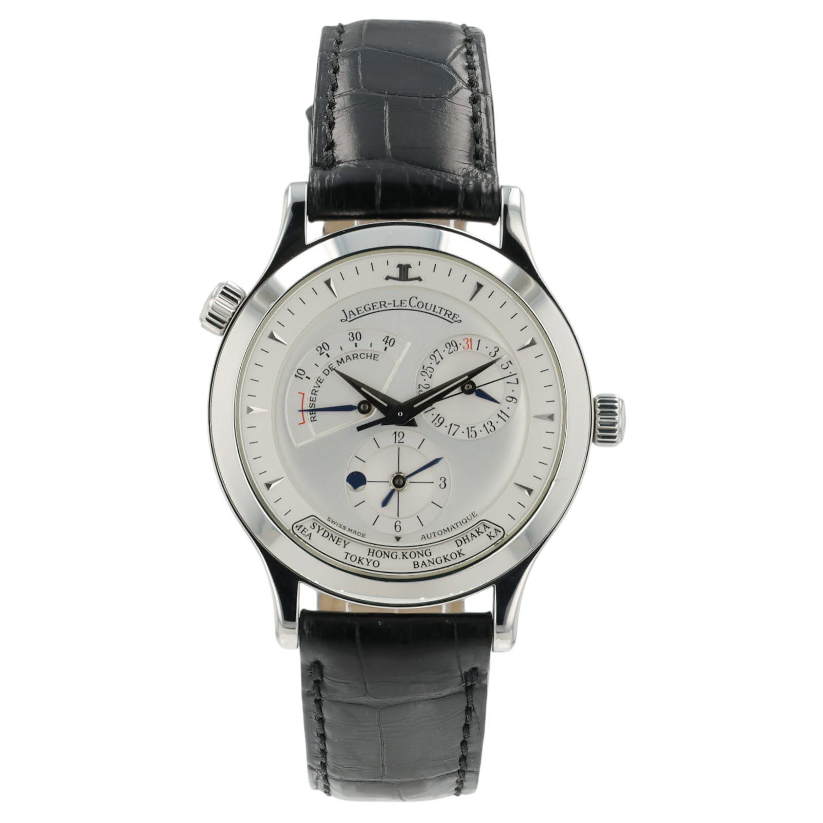 May be an image of wrist watch and text that says 'JAFGER-LECOULTRE JAEGER-LEC COULTRE 30 40 20 MARCHE 7.9 29: 3 3 10 o 1-20 + 75 : အ HEA A ToaamKoe DNEY UTOMATIONE DHAKA ARKA KA…