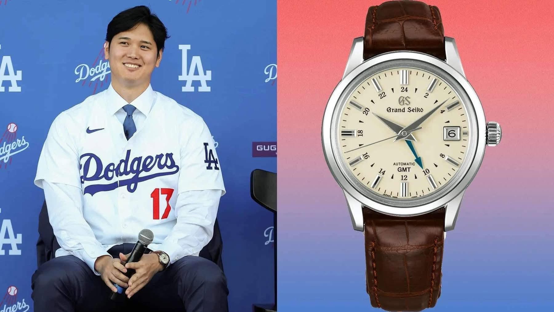 May be an image of wrist watch and text that says 'Dodg A IA dgors aS Grand Seiko GUG 188 ® 6| 16 Dodgers IA 17 80 ΑΟΤOΜATЮ 14 A GMT A 0 A ศยปว้ว'