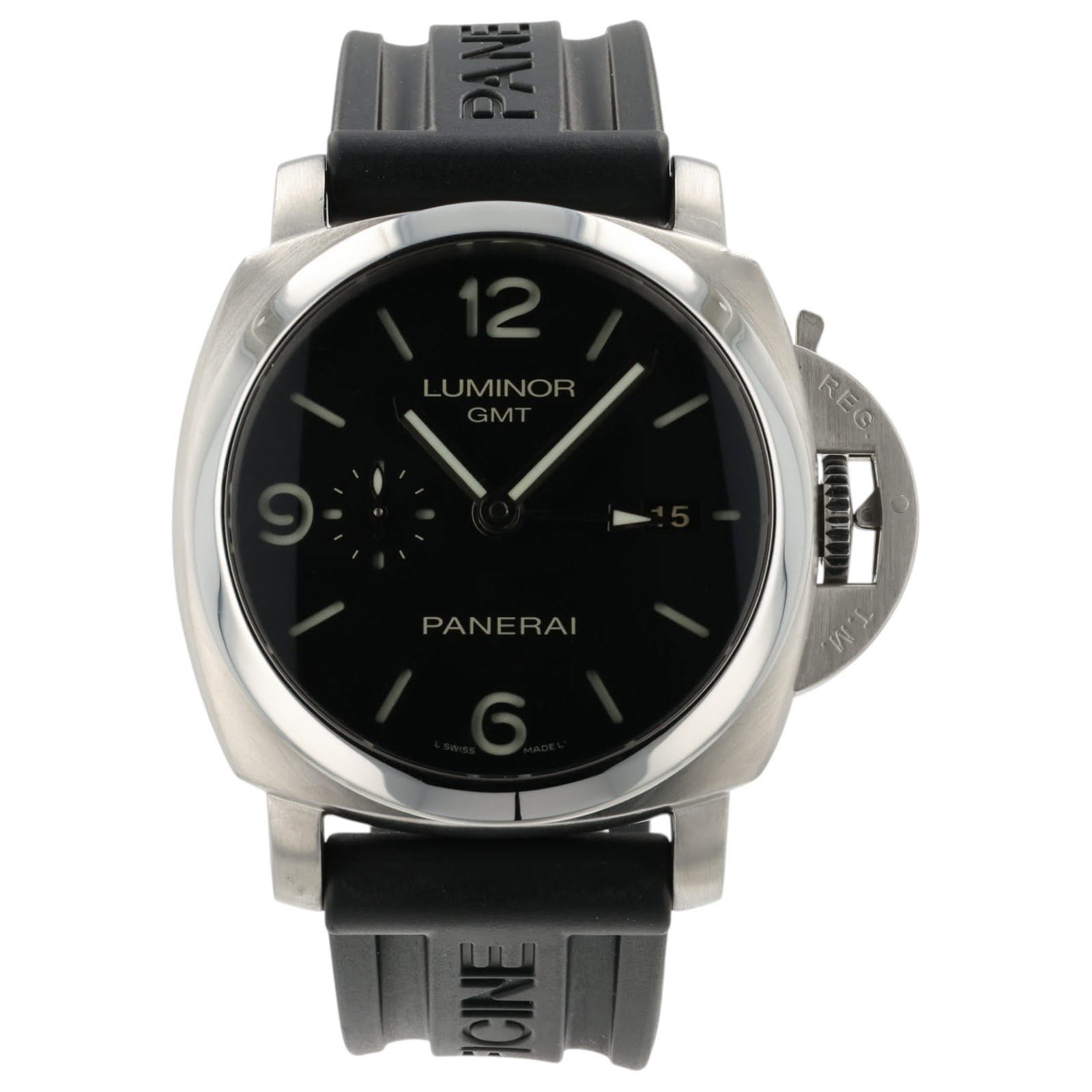 May be an image of wrist watch and text that says 'UMINOR UMIN REG REG PANERAI PANE RA'