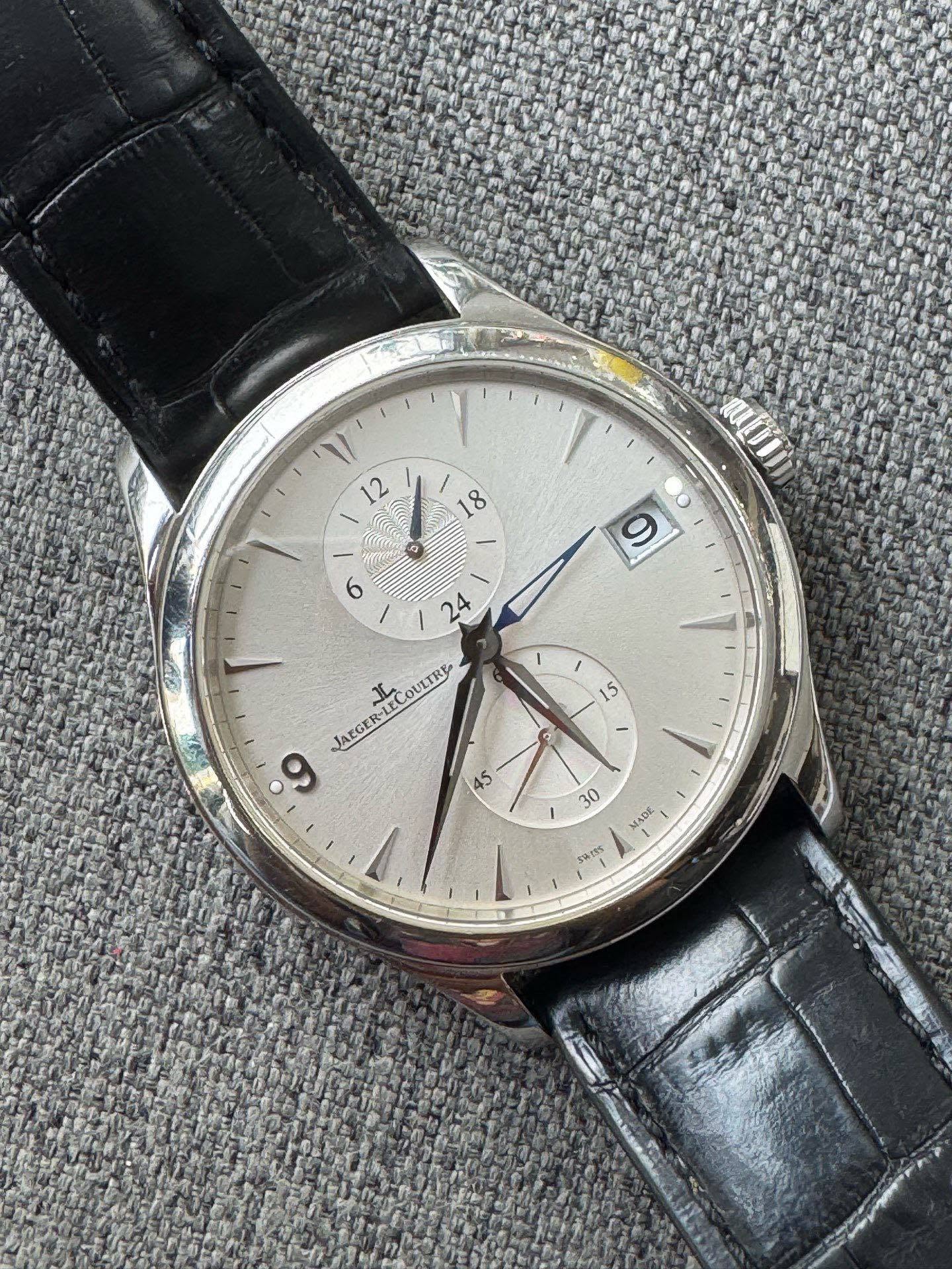 May be an image of wrist watch and text that says '1 11 2 ထ a 0 CUI o ወ 0 6 5 24 T JAEGER-LECOULTRY th COULTRY JAEGER- 9 A5 T' ខ 30 ADZ. فر Bng 生なま5'