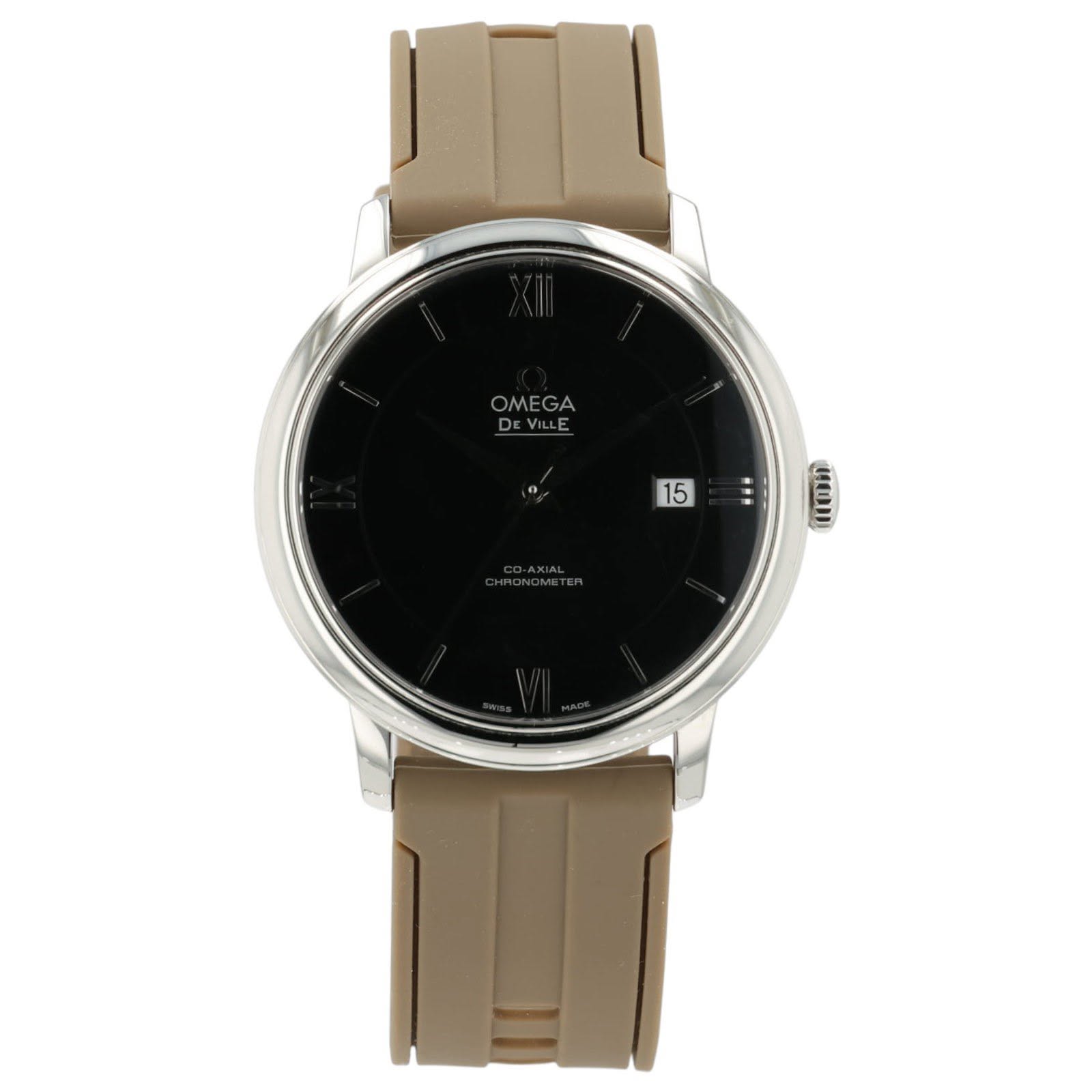 May be an image of wrist watch and text that says 'OMEG OMEGA DEVILLE 15 15 በወክ'