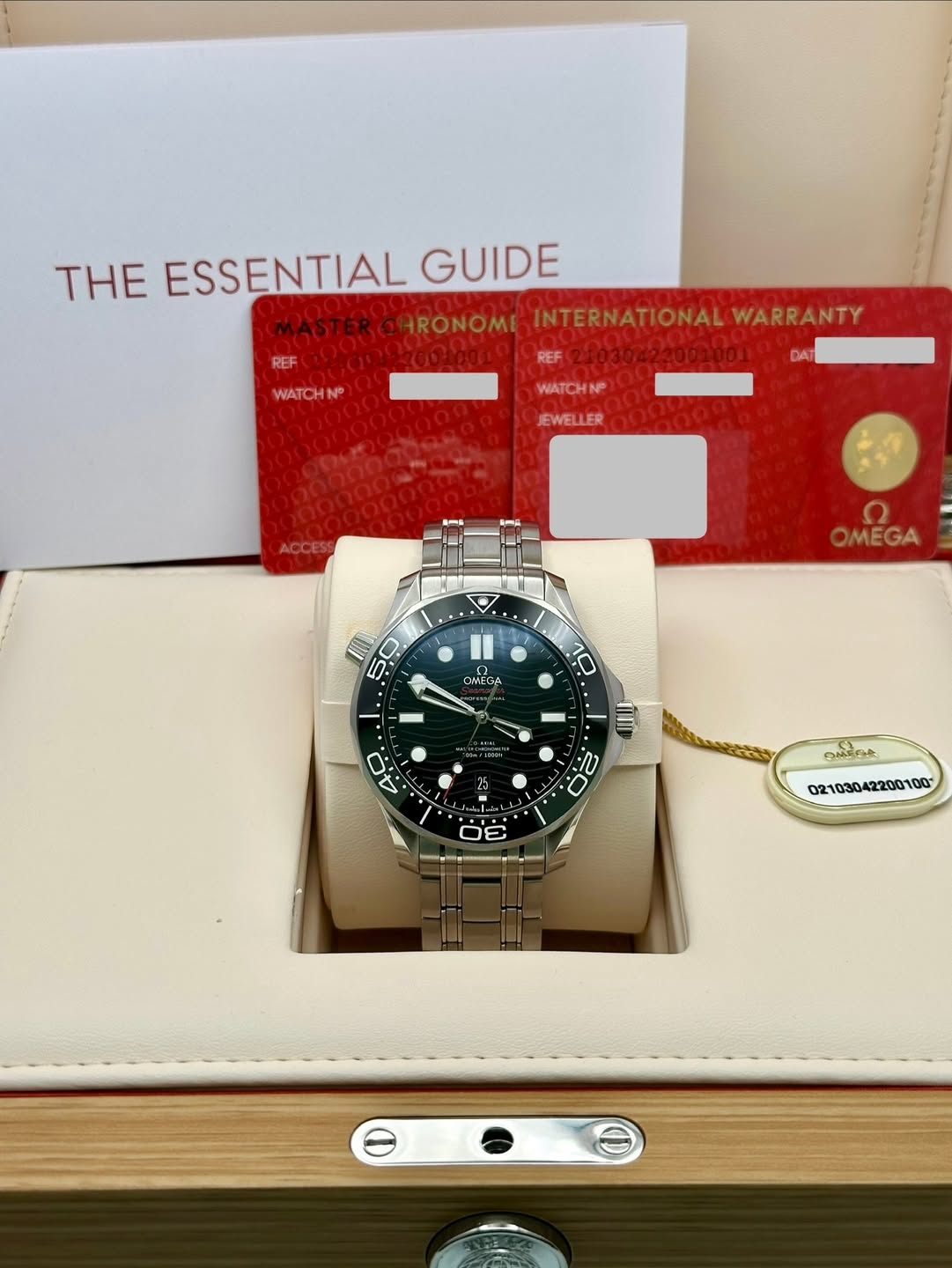 May be an image of wrist watch and text that says 'THE ESSENTIAL ESSENTIALGUIDE GUIDE MASTER MASTERCHRONOM CHRONOME INTERNATIONALWARRANTY WARRANTY pfias 200c2002000 REF WATCHNP…