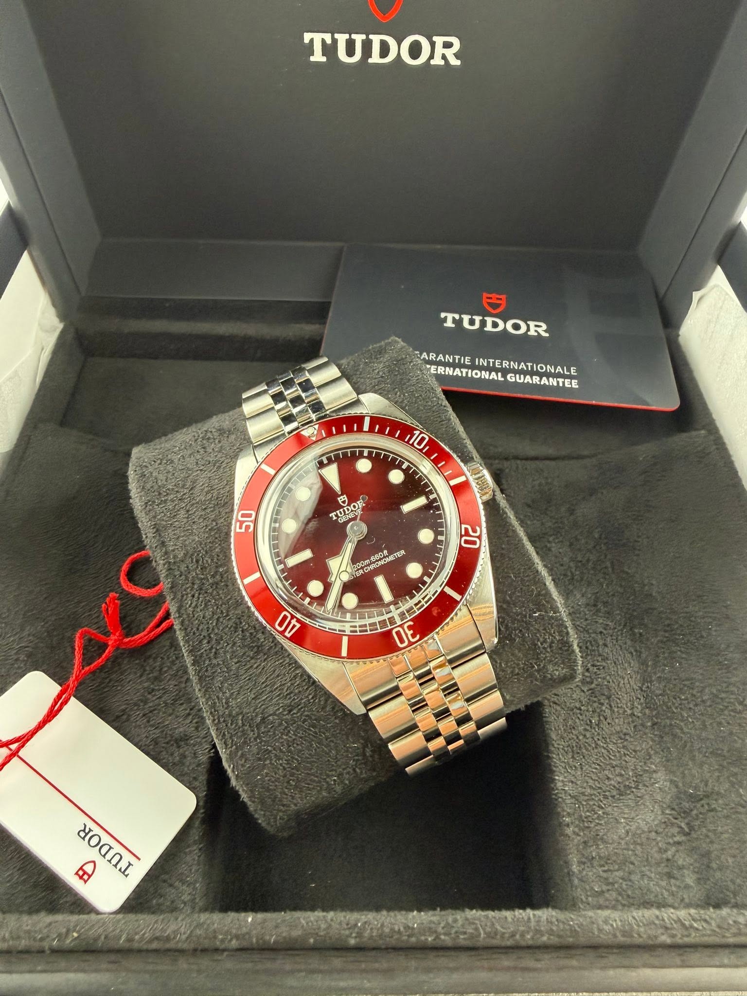 May be an image of wrist watch and text that says 'TUDOR TUDOR ARANTIE PERNATIONALGUARANTEE APERNAINTERNATIONALE ERNATIONAL GUARANTEE INTERNATIONALE TUTT 10 TTT አ 50 TUDOR GENA…