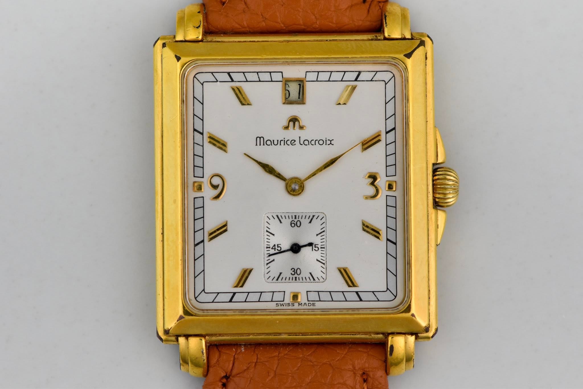 May be an image of wrist watch and text that says 'Maurice Mauricelacroix lacroix 9 יויייזיייץ 60 II = To 30 atl SWISSMADE MADE SWISS'
