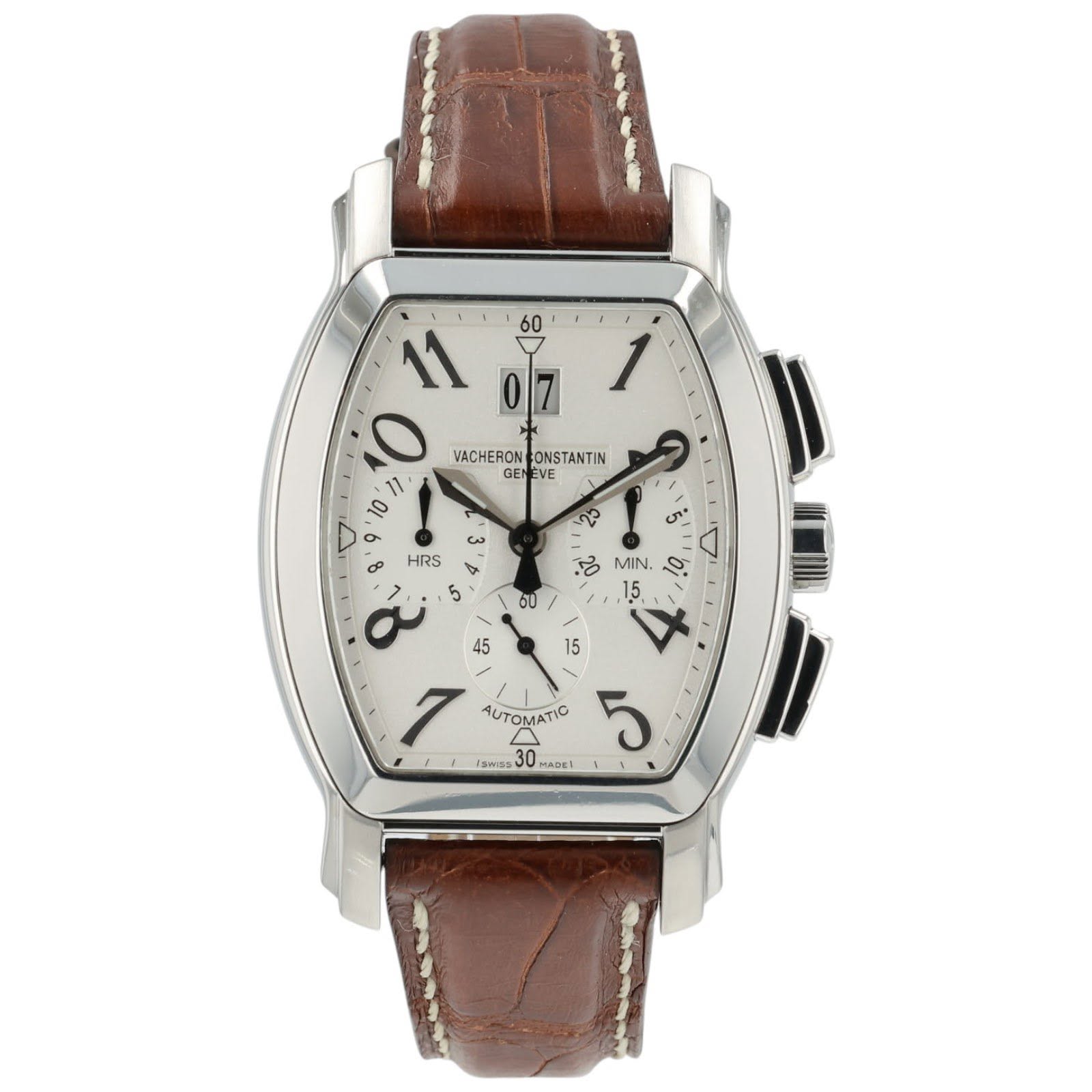May be an image of wrist watch and text that says '1ตึอ O VACHERON FONSTANTIN 11' GEN GENEVE VACHERONONSTANTIN VE 10 3 23 ဟာ 20 MIN. HRS IRS نت 5 5 7 AUTOMATIC A rswISS MADE! 15…