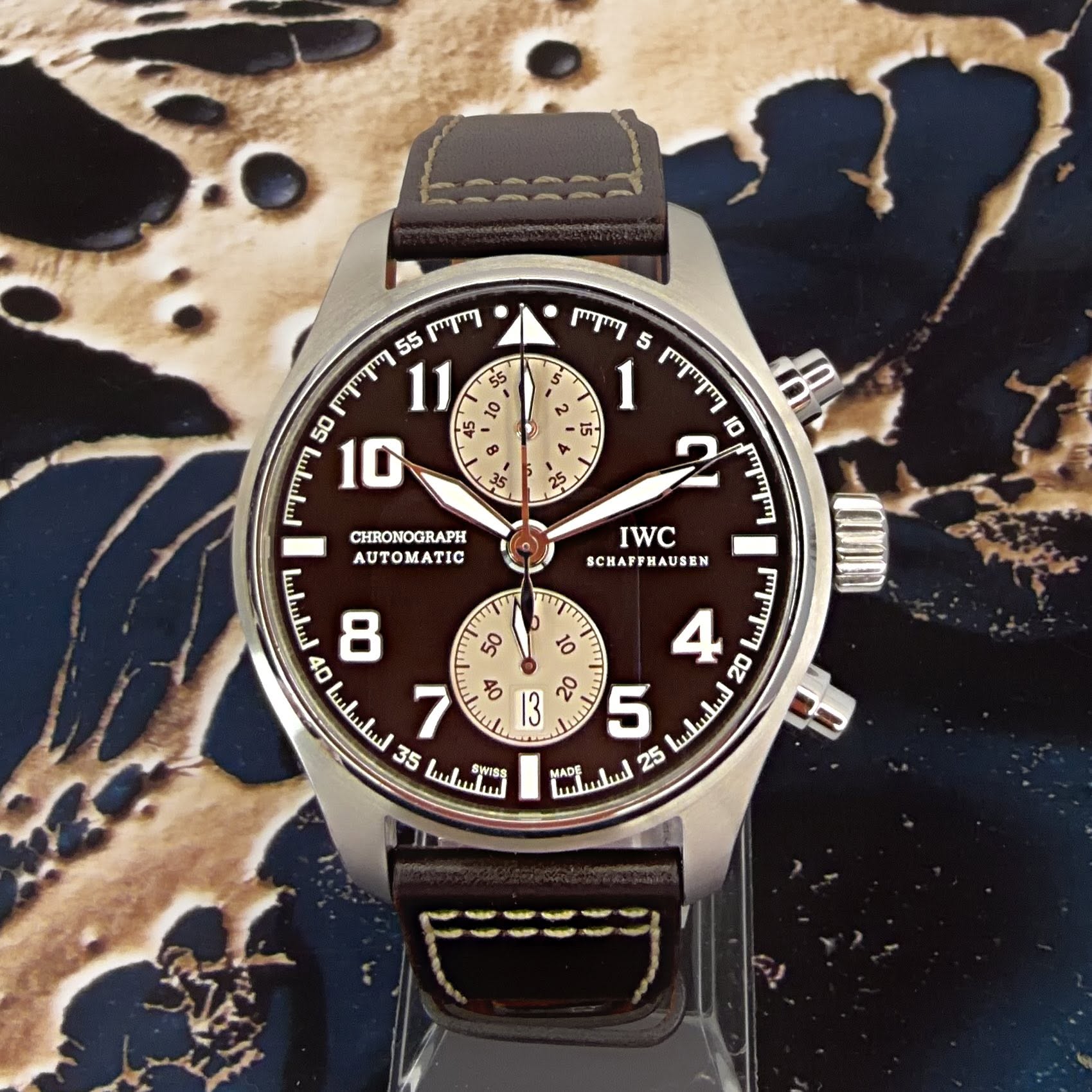 May be an image of wrist watch and text that says '5 55 ማሞማ ጣማ 11 O O 50 S لسلسلسا 10 - م ហ ا ማሞጣ 5 ማማጣ 2 10 Tp 25 IWC SCHAPPHAUSEN 50 50 CHRONOGRAPH ΑΥΤΟΜΑΤΙ السلسلسا 8 40…