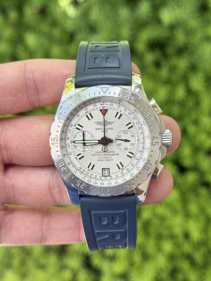 May be an image of wrist watch and text that says 'nO S JATABLA H 30 55 70 JIN 55 10៛ 50 BREI LING TRE 6 ンン 30 3 CHRONUGRAPH የር 20 wpάμ 23 SU 45 ك 40 23'