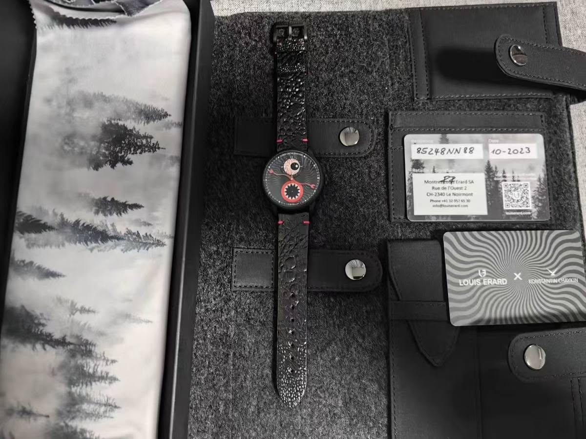 May be an image of wrist watch, leather wallet and text