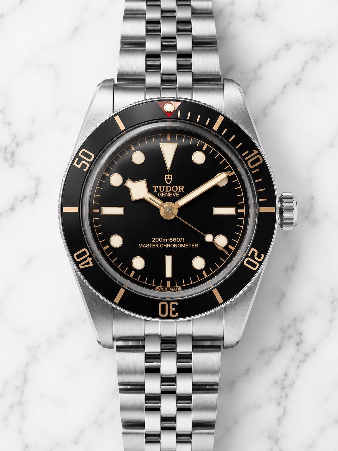 May be an image of wrist watch and text that says '50 10 TUDOR GENEV VE 200m:660ft Om m: 660f 200 MAST MASTERCHRONOMETER R CHRONOME ER I 40 I ทาน! 20 30'
