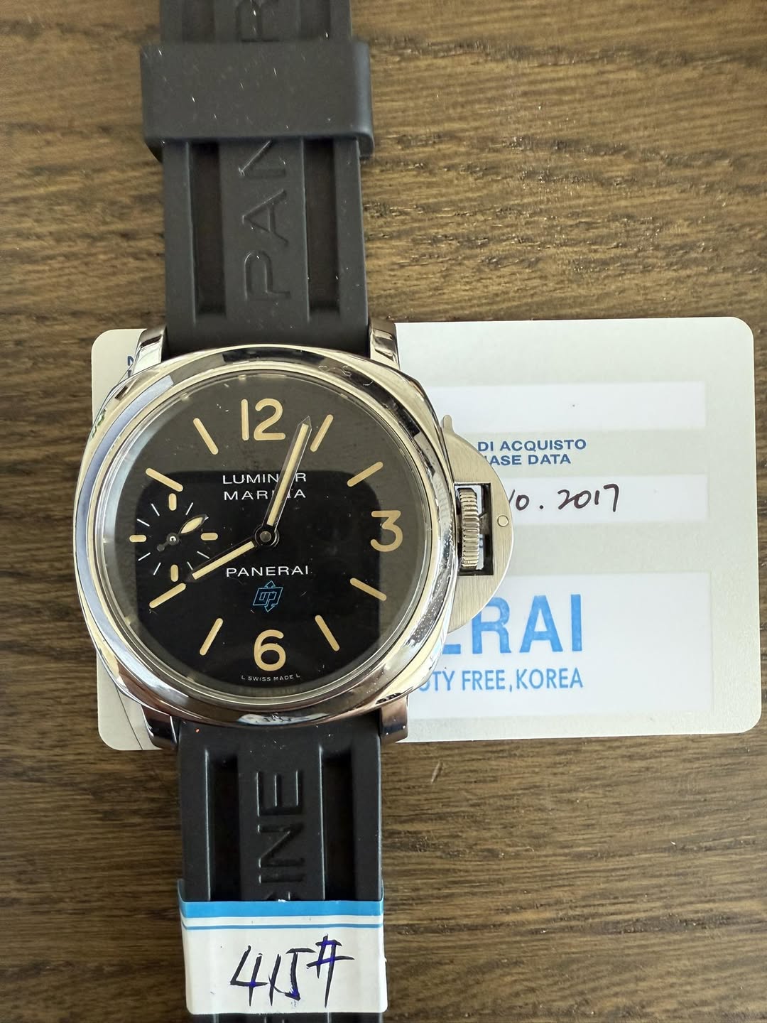 May be an image of digital watch and text that says '١ 211 12 LUMIN R MAR! M MARI A DI ACQUISTO ASEDATA LASE DATA 0.2017 PANERAI 3 町 / 6 RAI STY FREE, FREE,KOREA 4/I#'