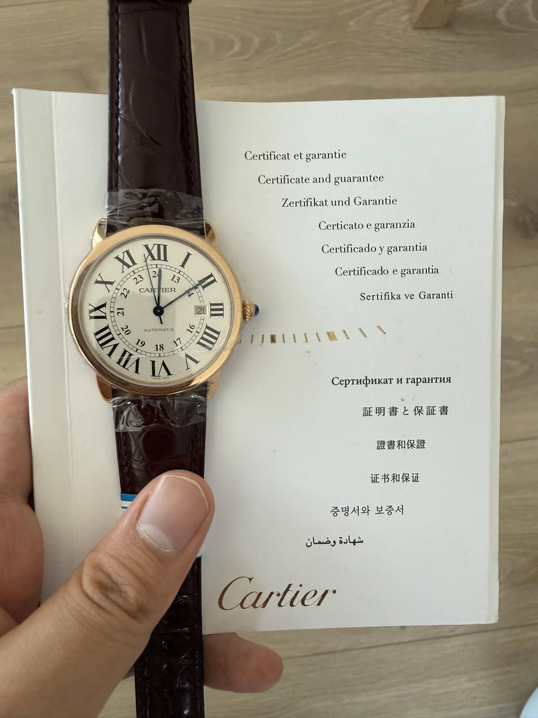 May be an image of wrist watch and text that says 'Certifical et garantie Certificate and guarantee Zertifikat und Garantie Certicato XI XII ー أيد 73 L ፲ን น CA庄 ੴछम garanzia…