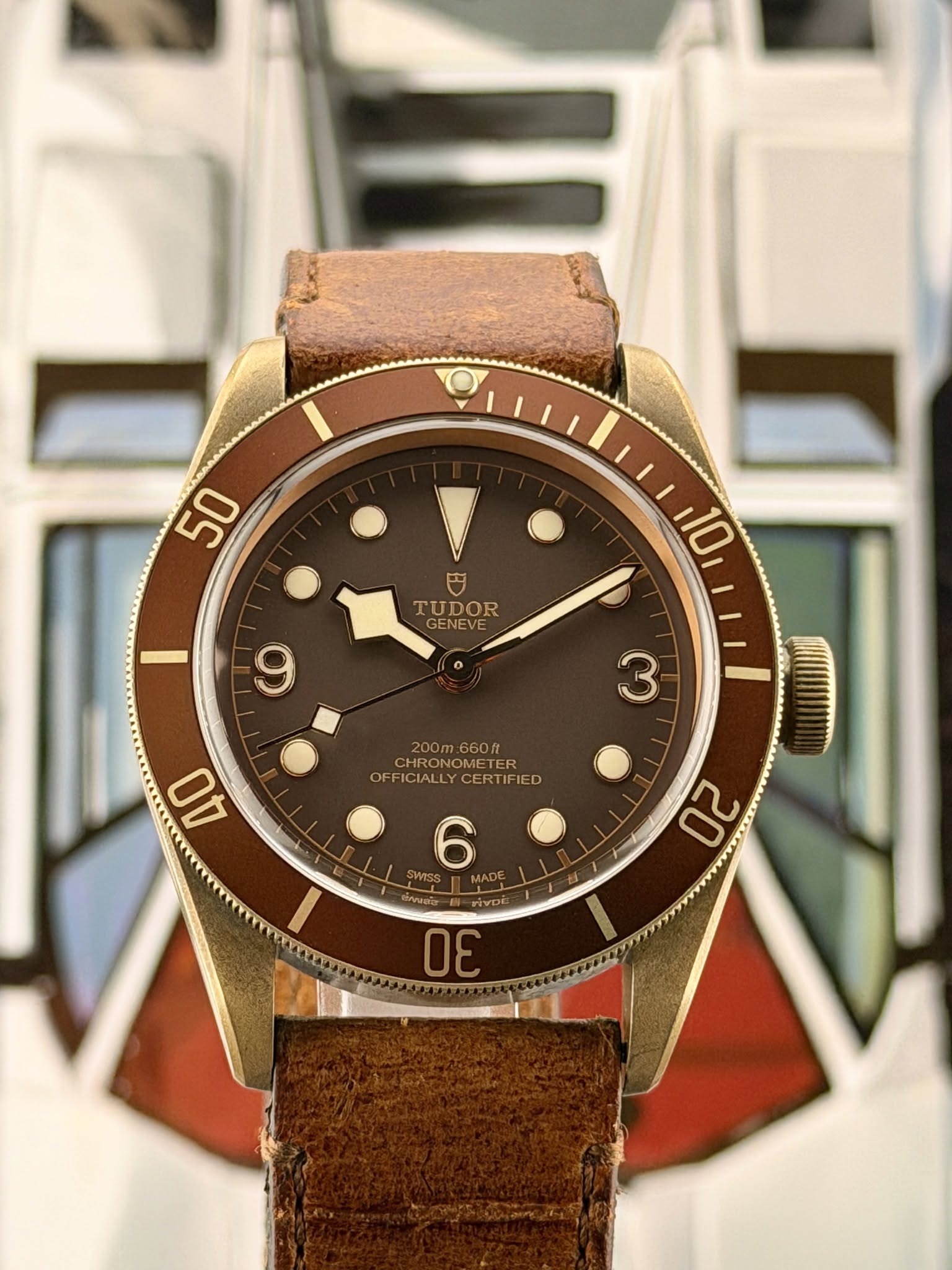 May be an image of wrist watch and text that says '50 TUDOR GENEVE ACEMEVE GENE 10 9 3 200m:660ft 200m 660 HRON HRONOMETER EF OFFICIALLYCERTIFIED CERTIFIED OFFICIALLY Ao 6 SWISS…