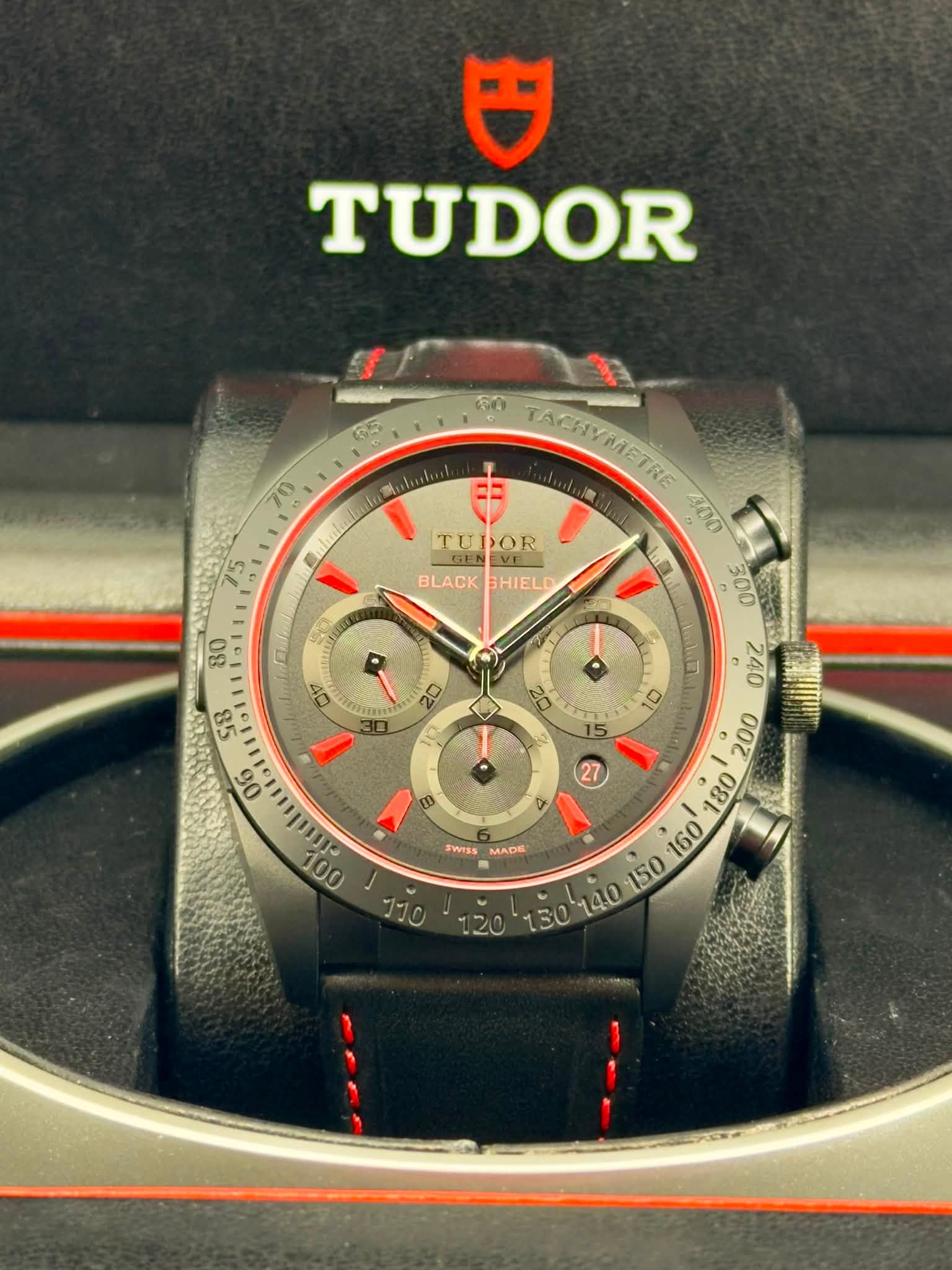 May be an image of wrist watch and text that says 'ও TUDOR So 70 du a 3 a TUDOR GENEVE TI GEN BLACK SHIELD 0D 80 تب Ot 20 98 06 も 구구 m 27 EO TAGSYMAETRE 400 300 + ツ an SWISS…