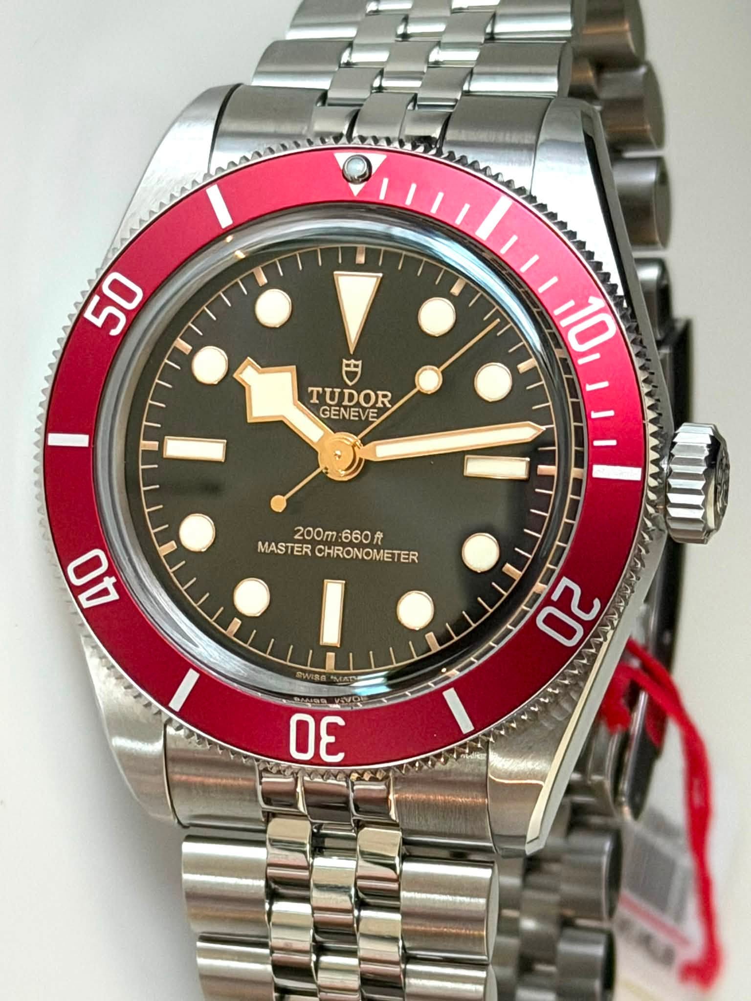 May be an image of wrist watch and text that says '50 TUDOR GENEVE E 10 200m 660 200m:660 食 MASTER CHRONOMETER I 4O 20 30'