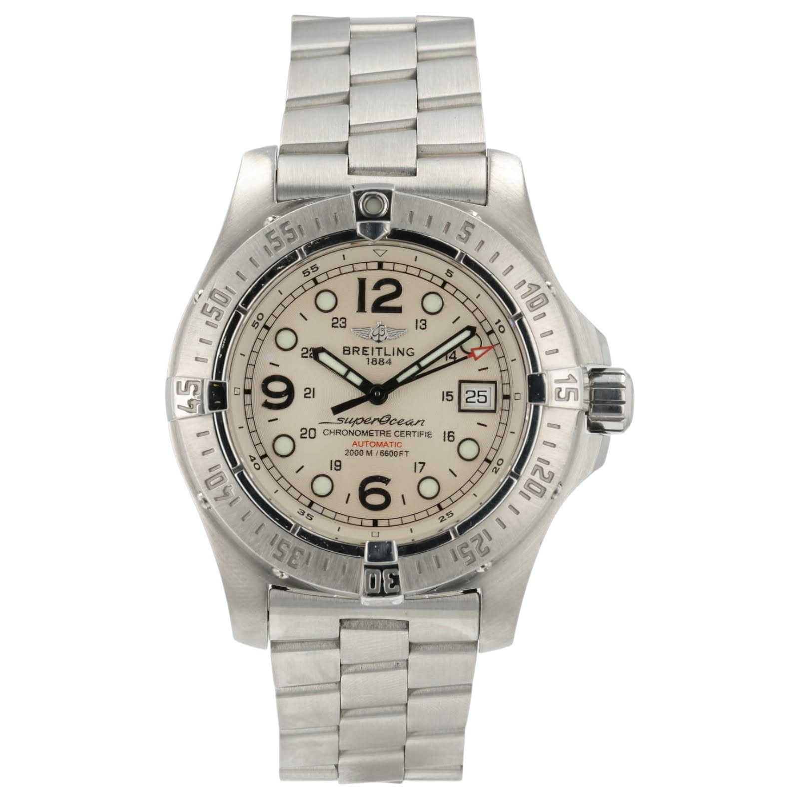 May be an image of wrist watch and text that says ' 5o I 65 12 23 23_ Safe 13 BREITLING ING ITLN D 2a و 21 UpErEcBaл COEAM 20 CHRONOMET CERTFIE 16 2000M/66 660OFT Or 15 I ขก'