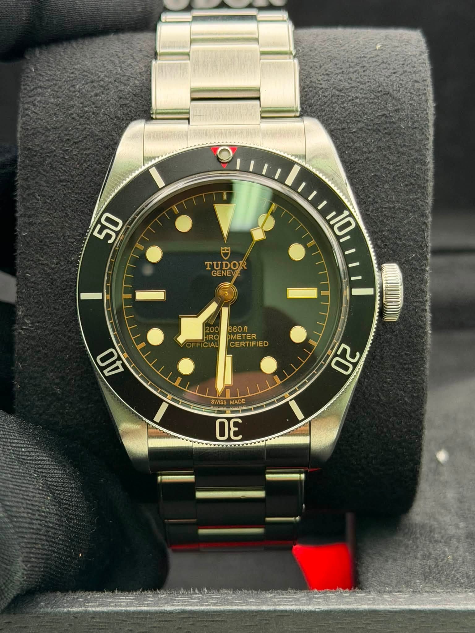 May be an image of wrist watch and text that says '50 10 TUDOR GENEV ERTIFIED AO 20 30'