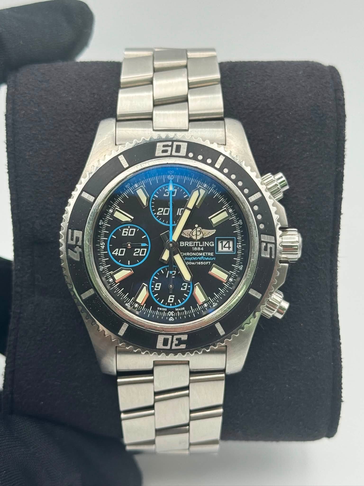 May be an image of wrist watch and text that says '60 μαι C G GU júy 20 IC รื้น BREITLING BREI uBoMuHu RONOMETR ETRE TRE 1884 14 end 00M 00/1650ค 1650FT ? O ቤ Οειι S 35 AD ADE 50…
