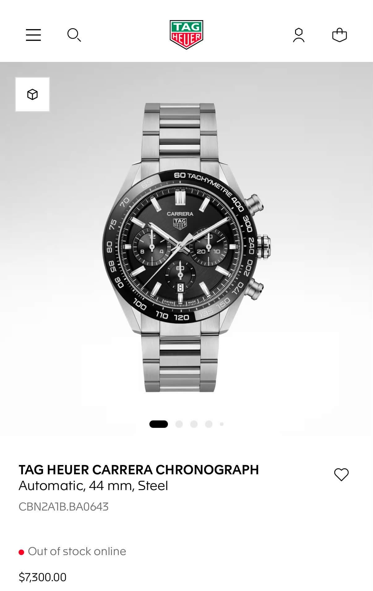 May be an image of digital watch and text that says 'TAG HETER 70 CARRERA 75 제T원의 B ي 4 a - A A 60 ACHYMET RE ν O40 SB 06 db ဝ TAG HEUER CARRERA CHRONOGRAPH Automatic, 44 mm,…