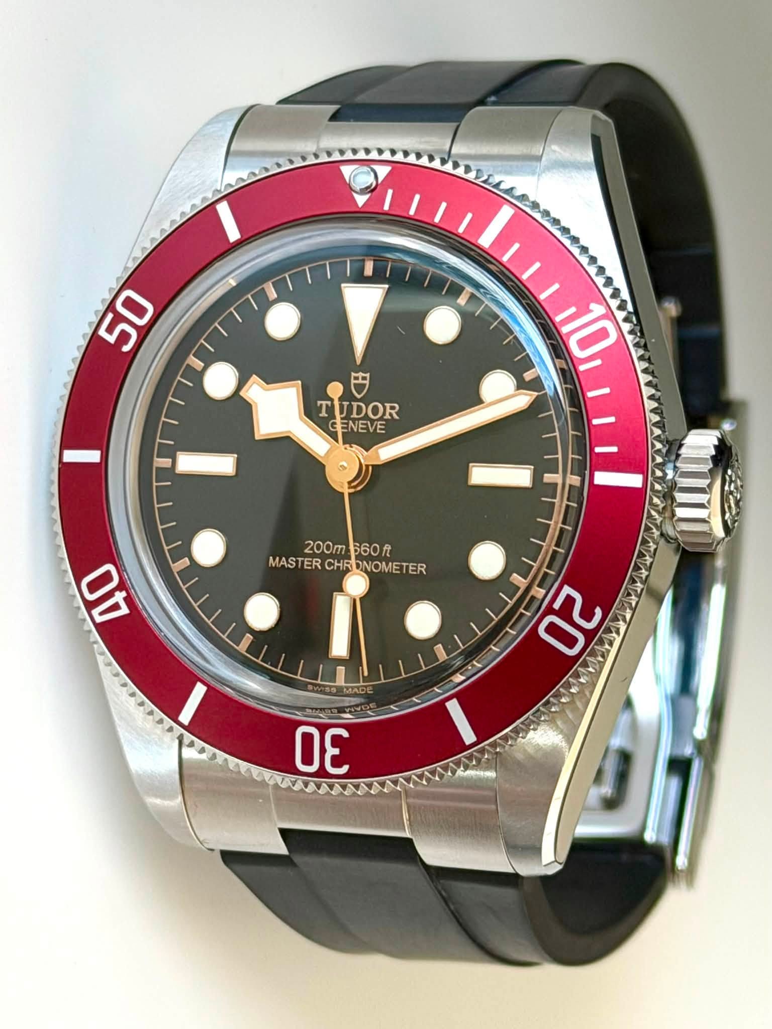 May be an image of wrist watch and text that says '50 TUDOR ENEVE - 10 200m 200m.660A 660f MASTER CHR MASTERCHRDNOMETER DNOMETER Ao 20 30'
