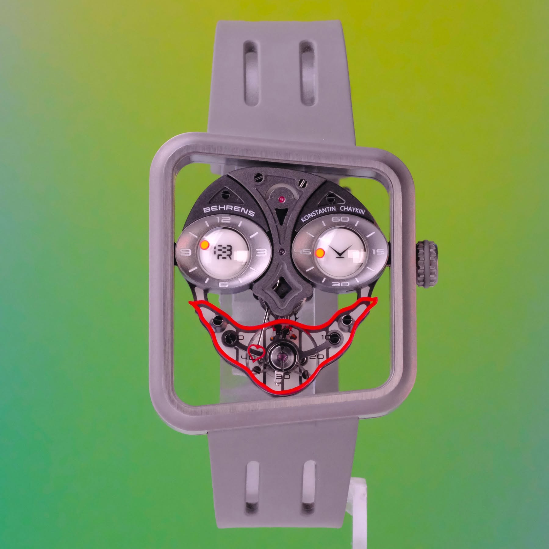 May be an image of digital watch and text that says '00 BEHRENS 只 NS BE 12 KONSTANTIN ANTIN CHAyKИ 60 ニ=3 9 = 15 30 en'