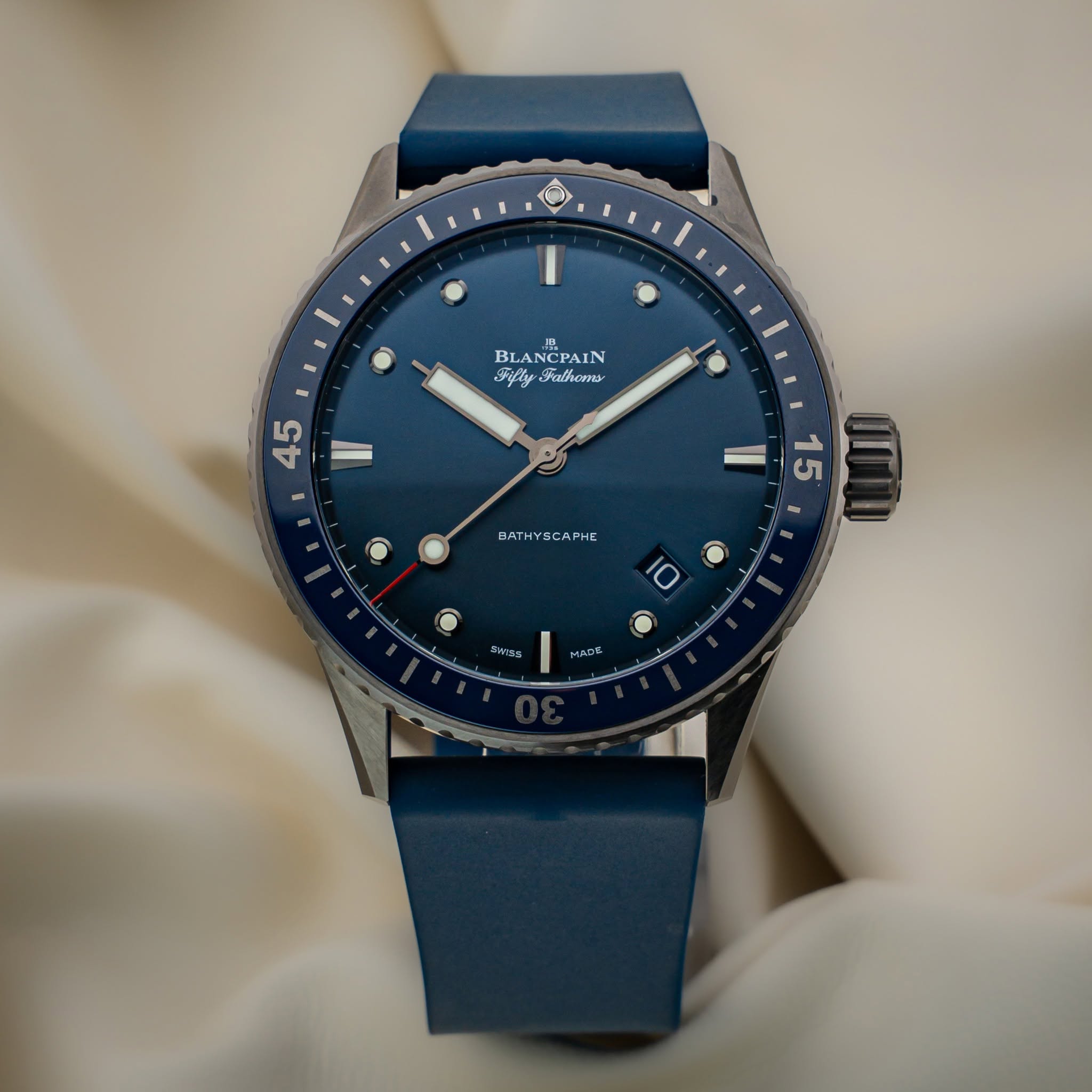 May be an image of wrist watch and text that says 'BLA BLANCPAIN CPAIN Fifhy Fathony ف ל 15 5 BATHyRCAPHE BATH YOCAPHE ي 10N5a መደት'