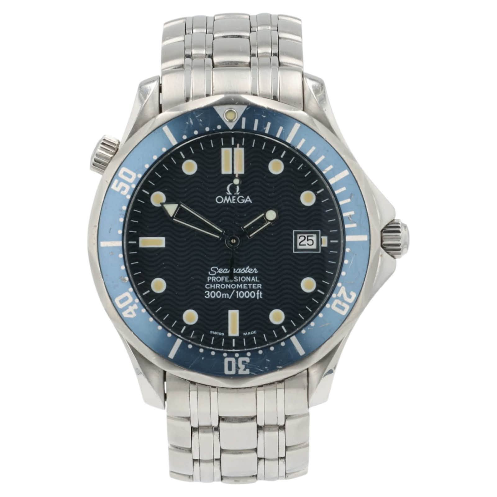 May be an image of wrist watch and text that says '50 50 OME OMEGA GA 25 Sea laster PROEET PROFE SIONAL SIONAL PRR NAL CHRON TE 300m/1000ft 1000f 300m 40 20 DE'